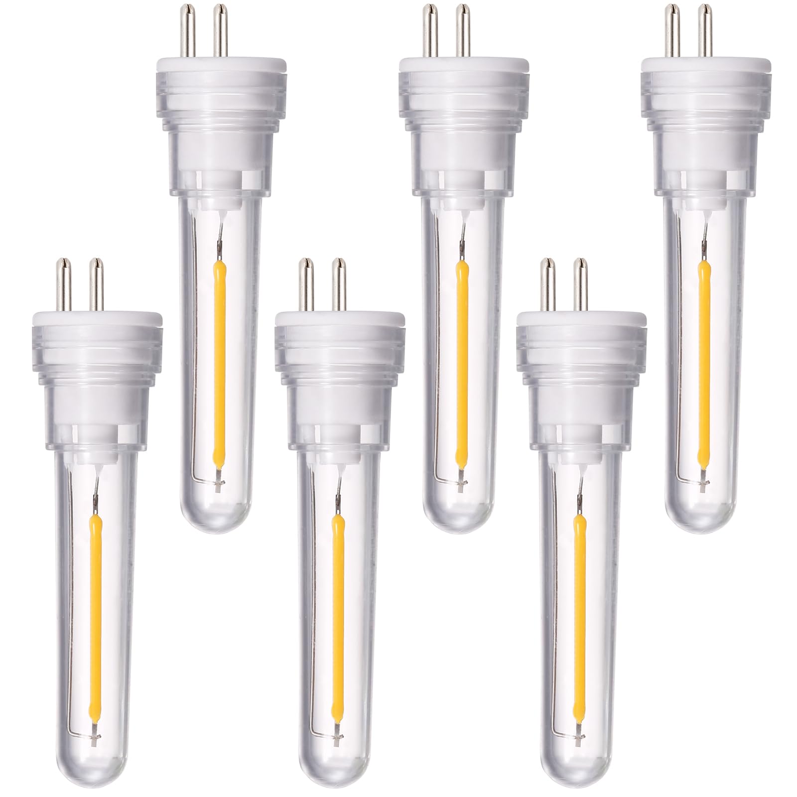 DGE S14 LED Replacement Bulbs, Shatter-Proof & Waterproof, 1.5W, 6 Count Pack, Plastic, String Light Bulbs