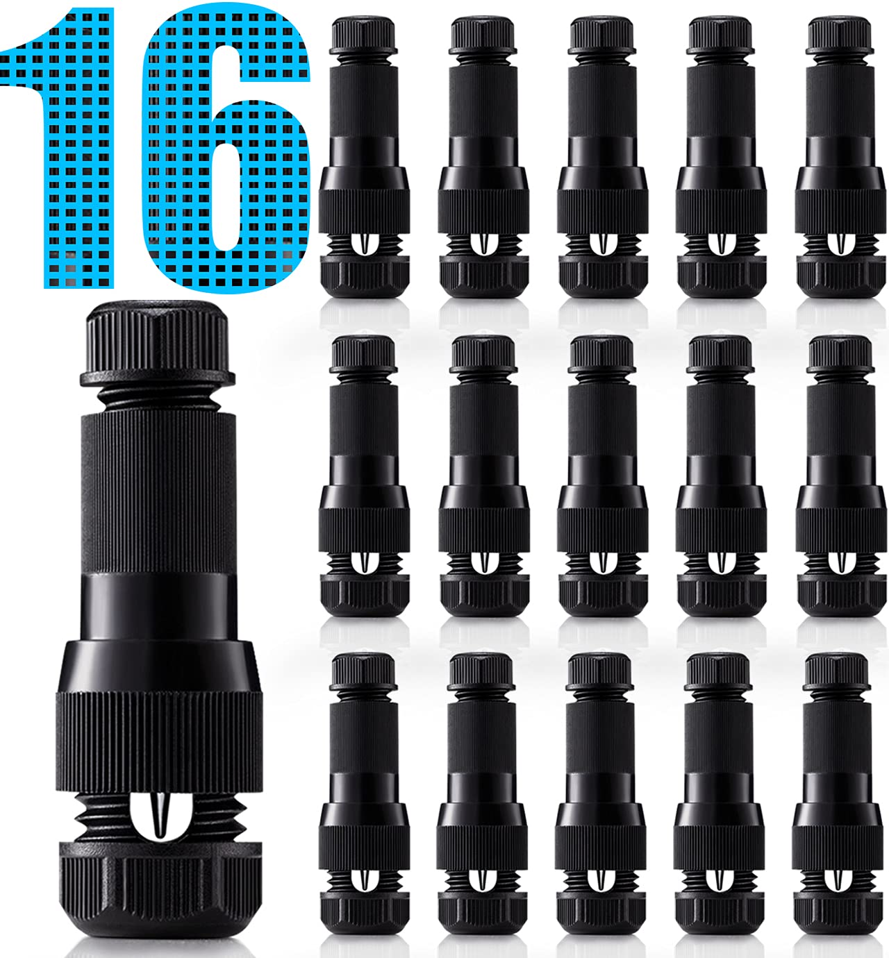 Sunvie Low Voltage Fastlock Landscape Lighting Wire Connector Outdoor 12-14 Gauge Cable Connectors For Landscape Path Lights Wor