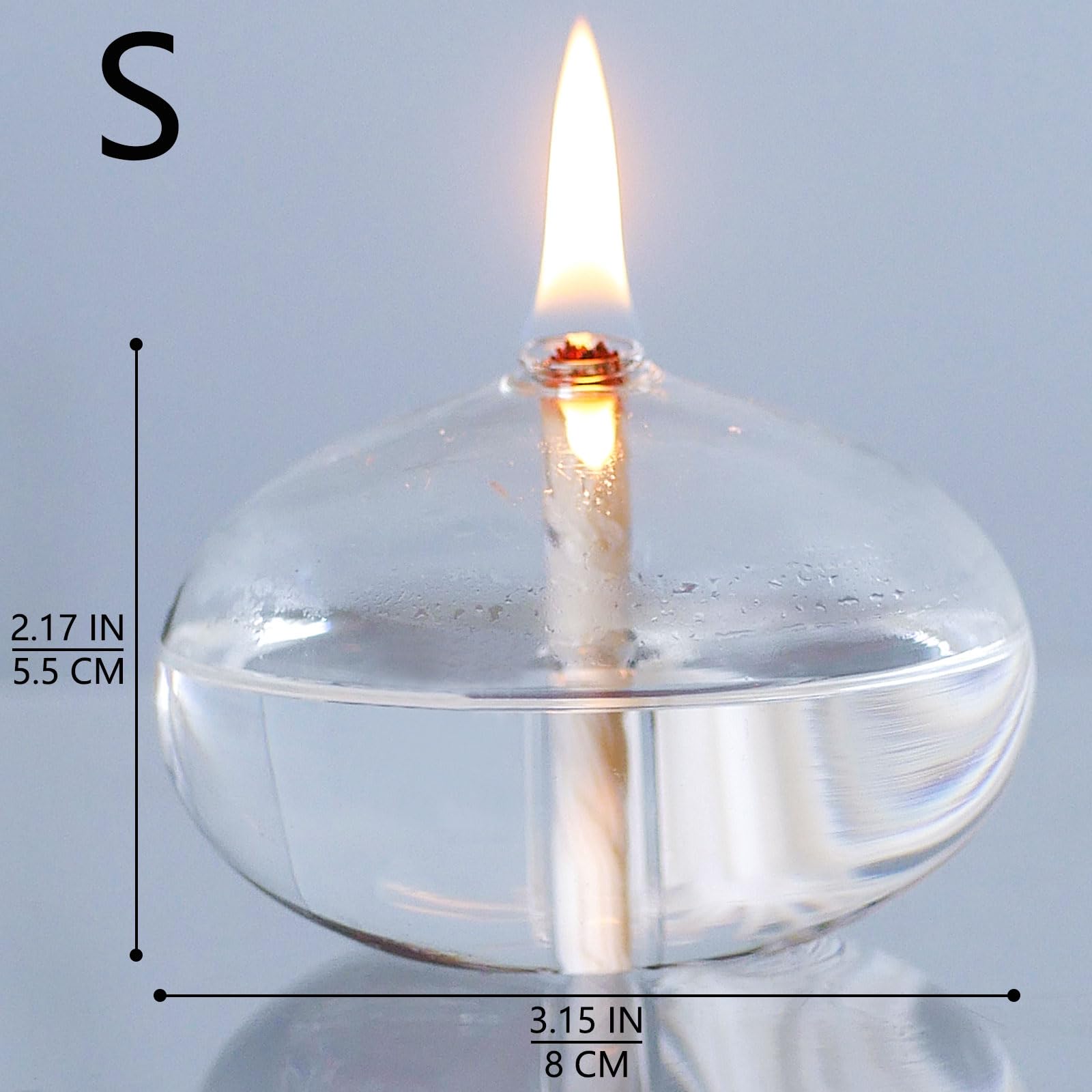 Gxfccyxt Oil Candles For Indoor Use Refillable Liquid Petite Oil Lamp - Sturdy Borosillicate Glass Oil Candle -S