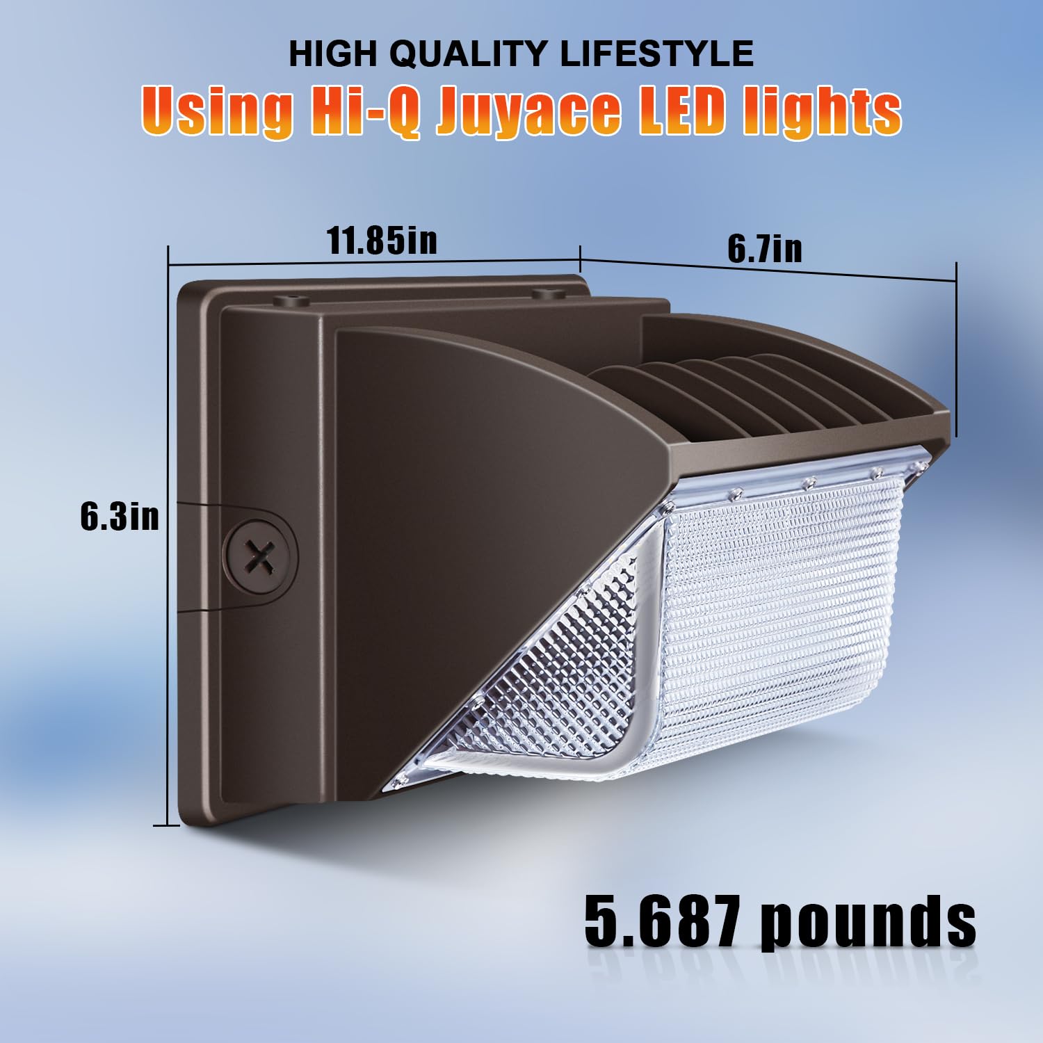 Juyace 150W LED Wall Light - Outdoor Flood Lighting, IP65 Waterproof, 4 Pack, 5000K, Brown, Model KU1802D