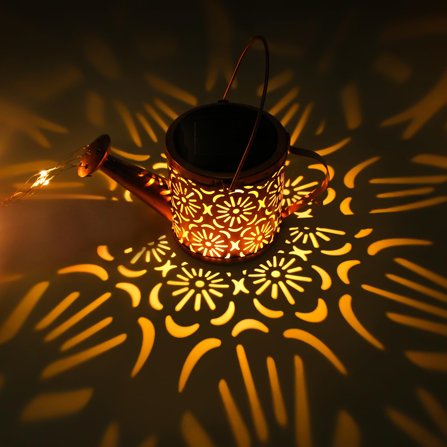 Solar Garden Lights Outdoor Decoration  Metal Solar Watering Can Lights Outdoor Waterproof  Small Patio Light Yard Lawn Pathway Decor  Gardening Gifts For Women Mom Grandma