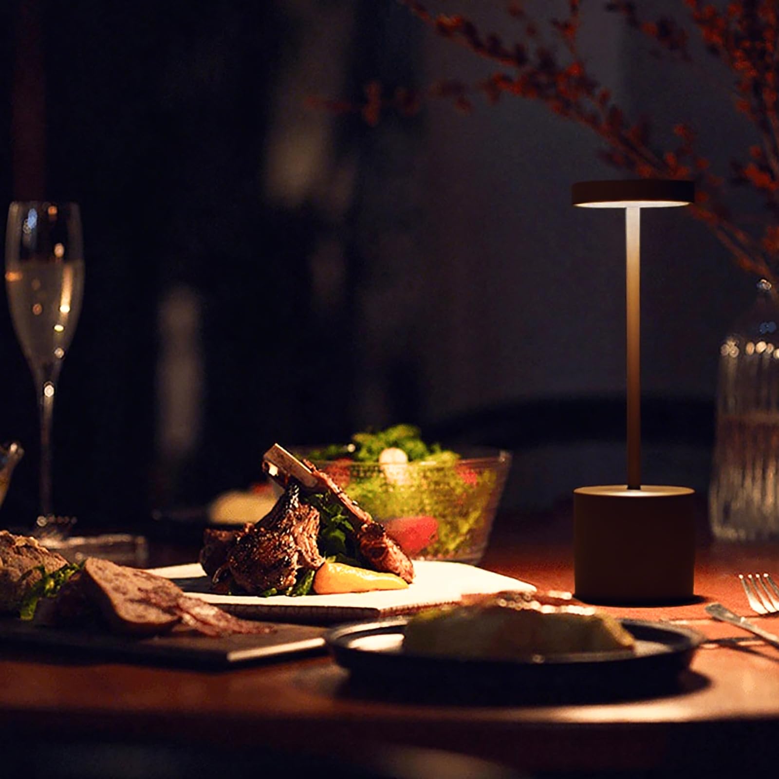 Barryca Rechargeable Cordless Table Lamp, Metal Dimmable Led Light, 2 Pack, Mocha, Portable For Indoor/Outdoor Use