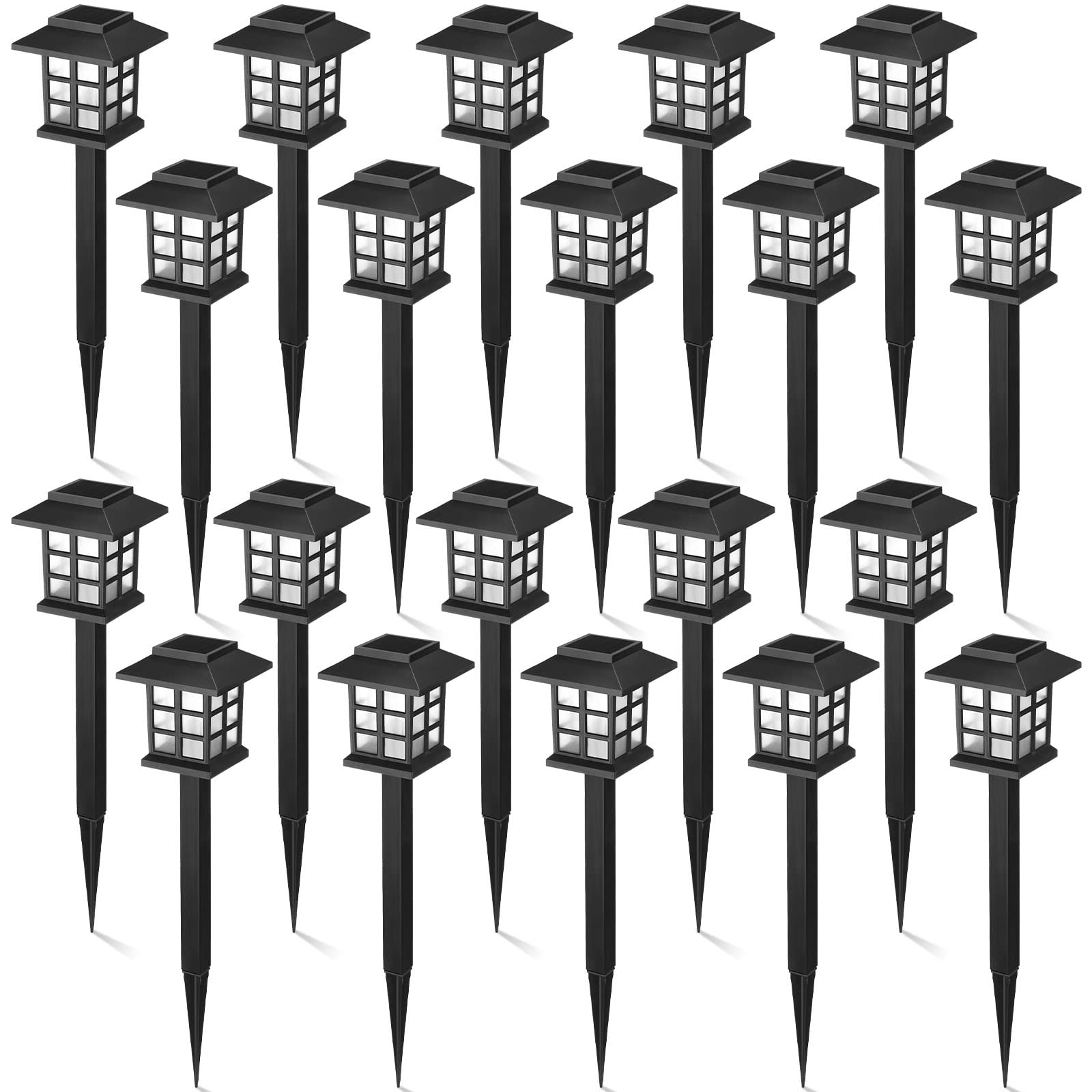 Hortsun 20 Pack Solar Pathway Lights, Outdoor Garden Solar Waterproof LED Landscape Lights for Yard Patio Lawn Pathway Decoratio