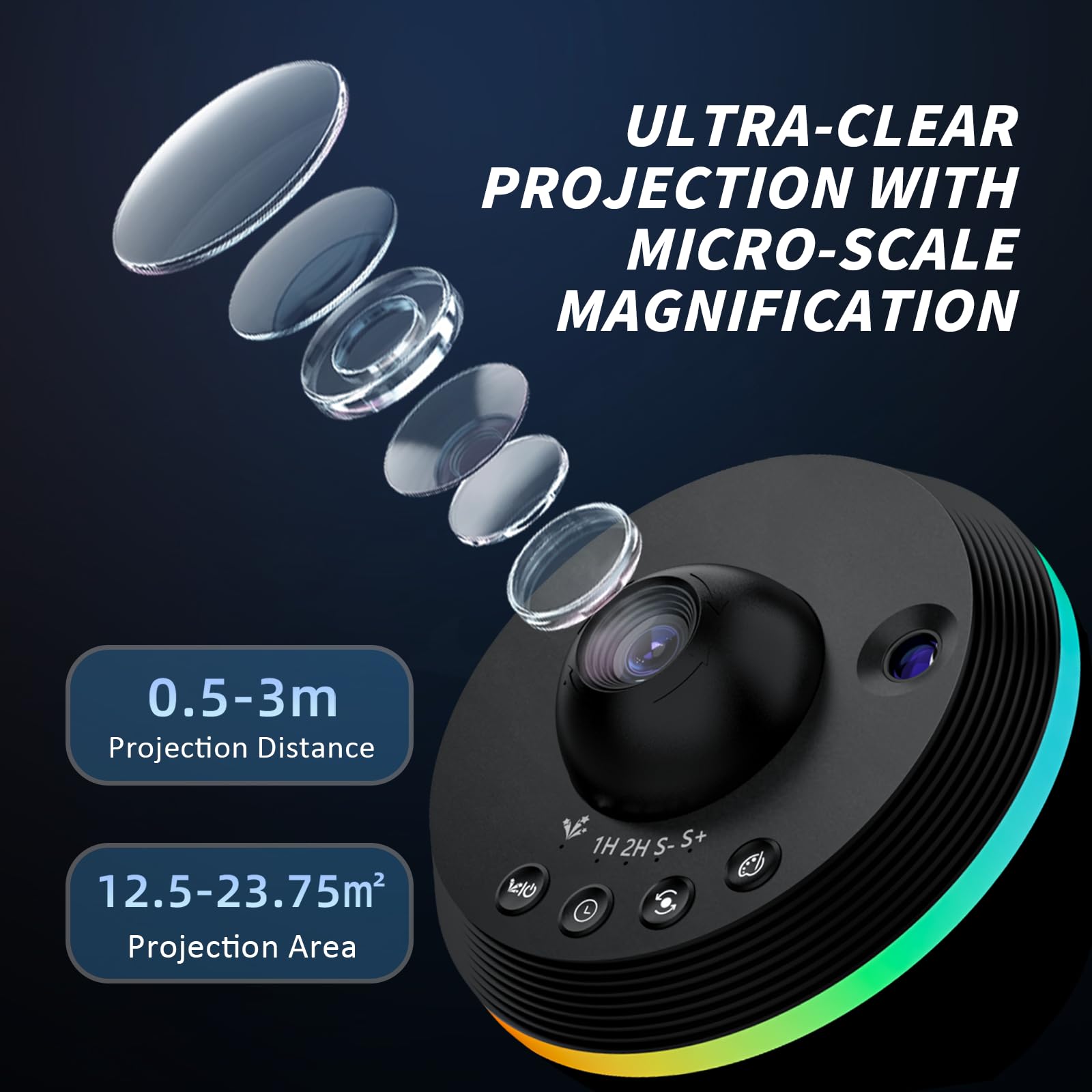 Ainael Galaxy Projector - Star Home Planetarium Night Light, Black, Model SKE-TKQ01, Perfect for Kids and Adults, Christmas Gift