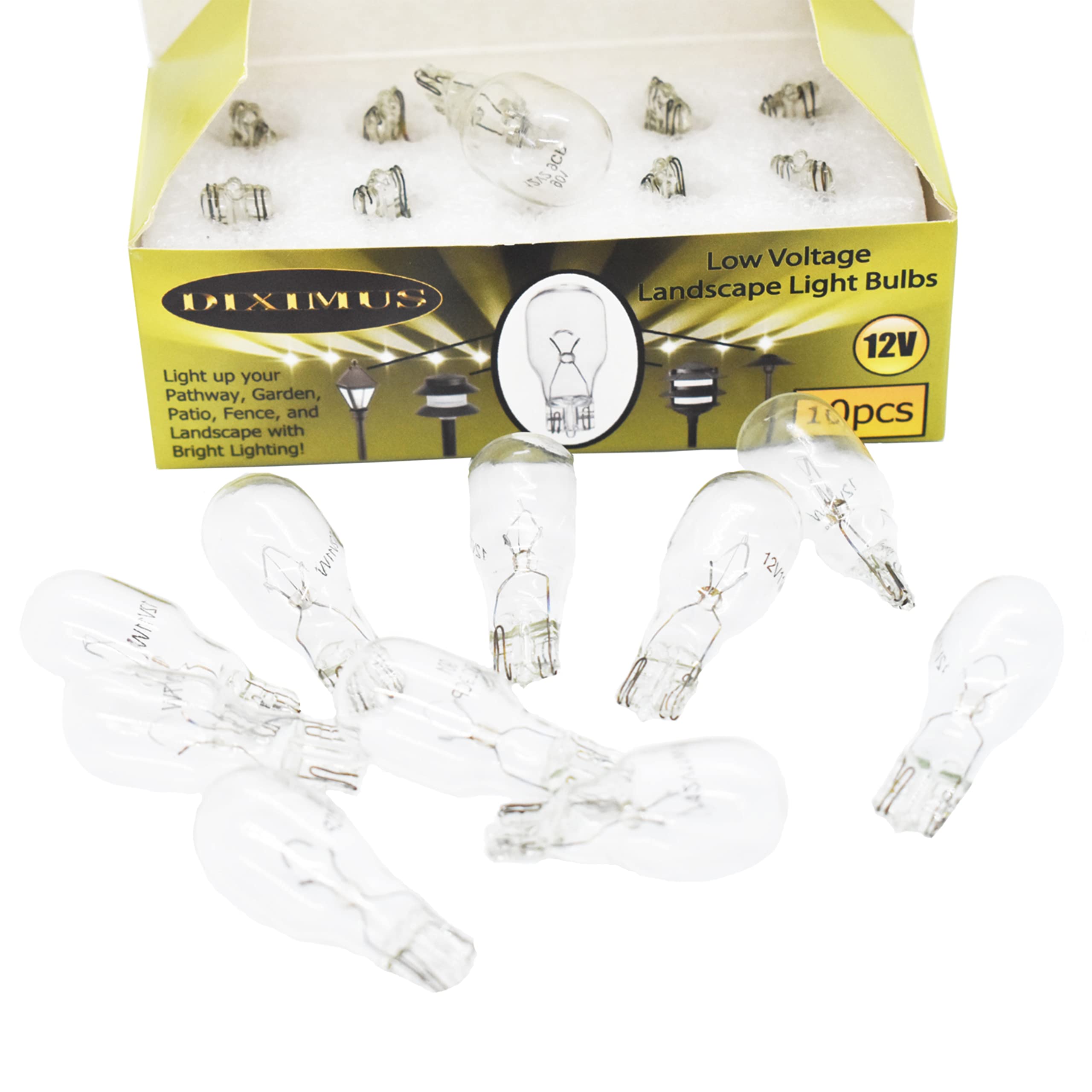 Landscape Low Voltage - Pack 20-12 Volt 11W - T5 Wedge Bulbs - Compatible With Malibu Lights - Garden - Deck Light Bulbs - Yard