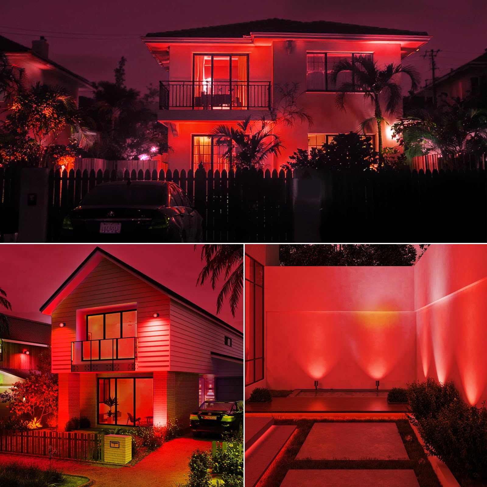 Dorillo Mr16 Red Led Light Bulbs 6 Pack  6W (50W Equivalent)  Gu5.3 Bi-Pin 12V  Non-Dimmable  38 Beam  Festive Landscape Lighting For Christmas  Porch  Yard  Garden