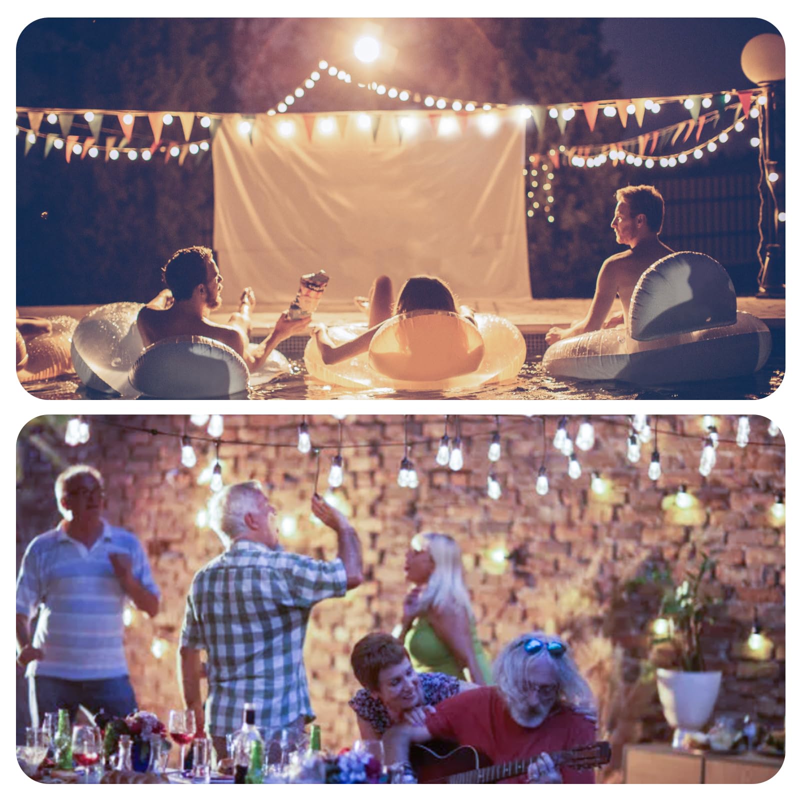 Visther LED Outdoor String Light Bulbs, Waterproof S14 E26 Base, 1W 120V, Daylight, 24-Pack
