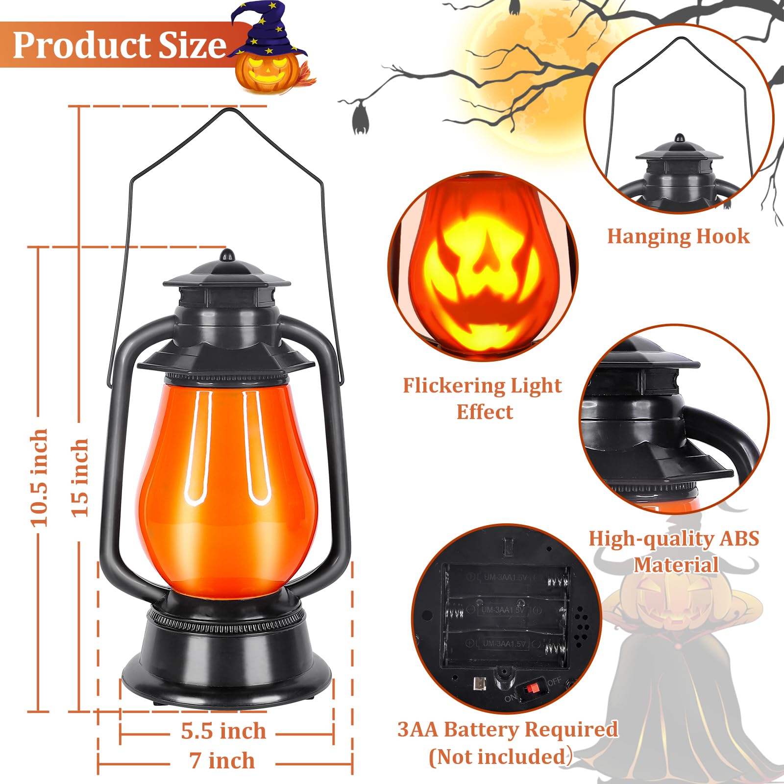 Turnmeon Halloween Talking Jack-O'-Lantern - Light Up Pumpkin Lantern For Outdoor Decor