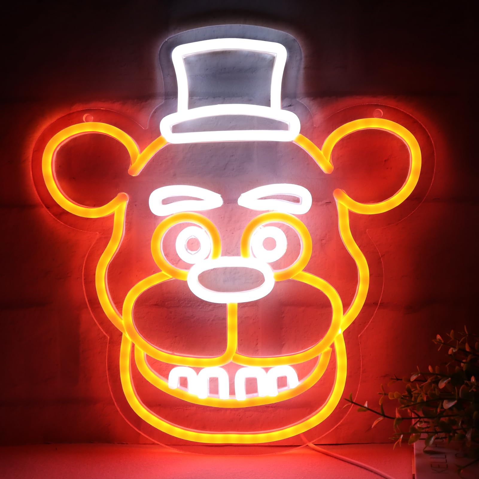 AHlove LED Neon Sign for Wall Decor, 12x13 Inch, Freddys Model, Neon Colors, Perfect for Bedroom and Gifts