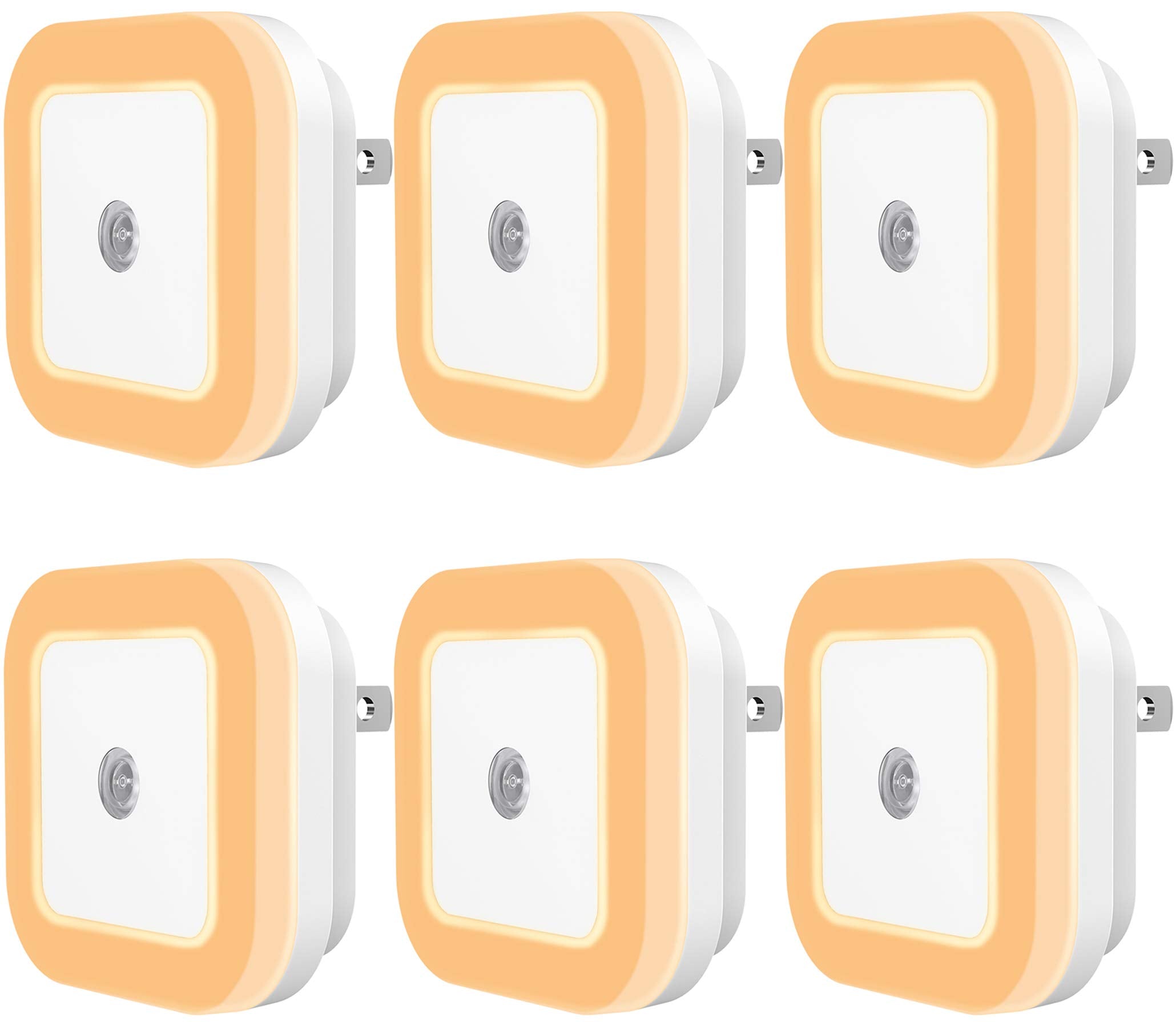 SYCEES Plug-in LED Night Light with Dusk to Dawn Sensor for Hallway, Stairs, Bathroom, Kitchen, Bedroom, Nursery, Kids Room, War