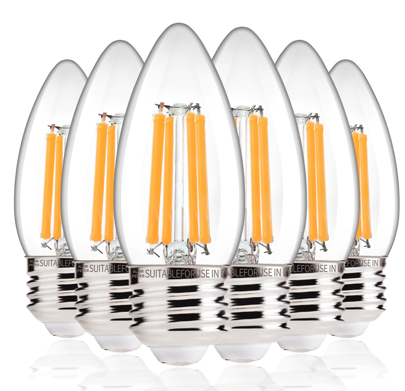 Alampever 800Lm Super Bright Dimmable Led Light Bulb, E26 Led Bulb 100 Watt Equivalent, B11 2700K Soft White Led Candelabra Bulb