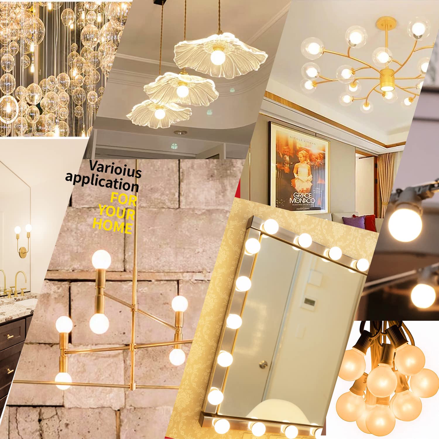 Amdtu E12 Led Chandelier Bulb, 40W Dimmable Soft White, Frosted G16.5,