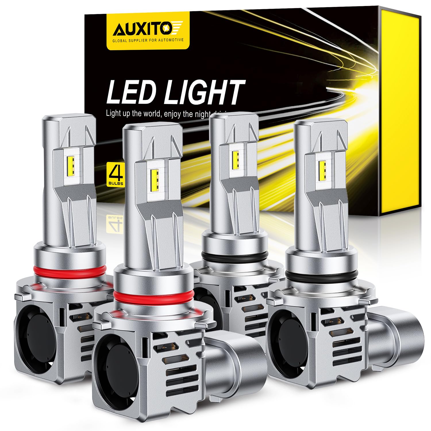 AUXITO LED Fog Light Bulbs, 9005/HB3 9006/HB4, 30000LM Bright, Mini Size, Cool White, Pack of 4