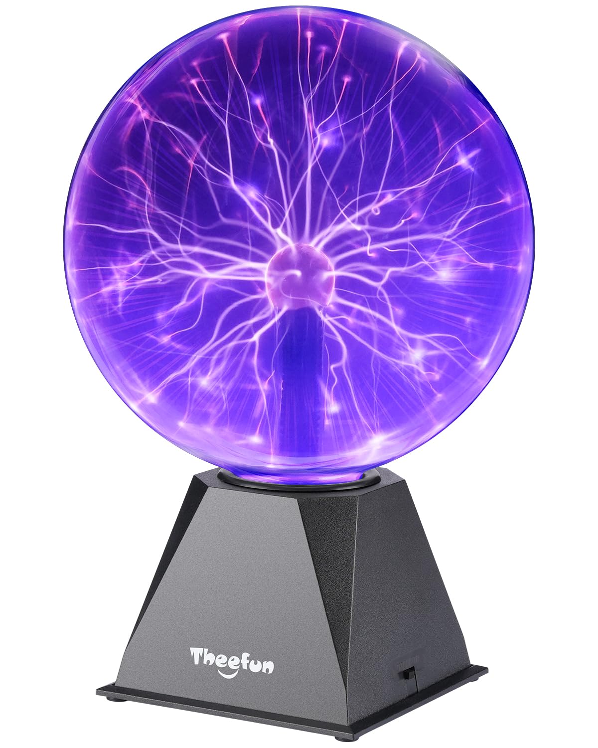 Theefun Plasma Ball  8 Inch Plasma Globe Touch & Sound Sensitive Ball Lamp Electric Lightning Novelty Light For Parties  Home  Prop  Room Decoration  Christmas Gifts  Purple