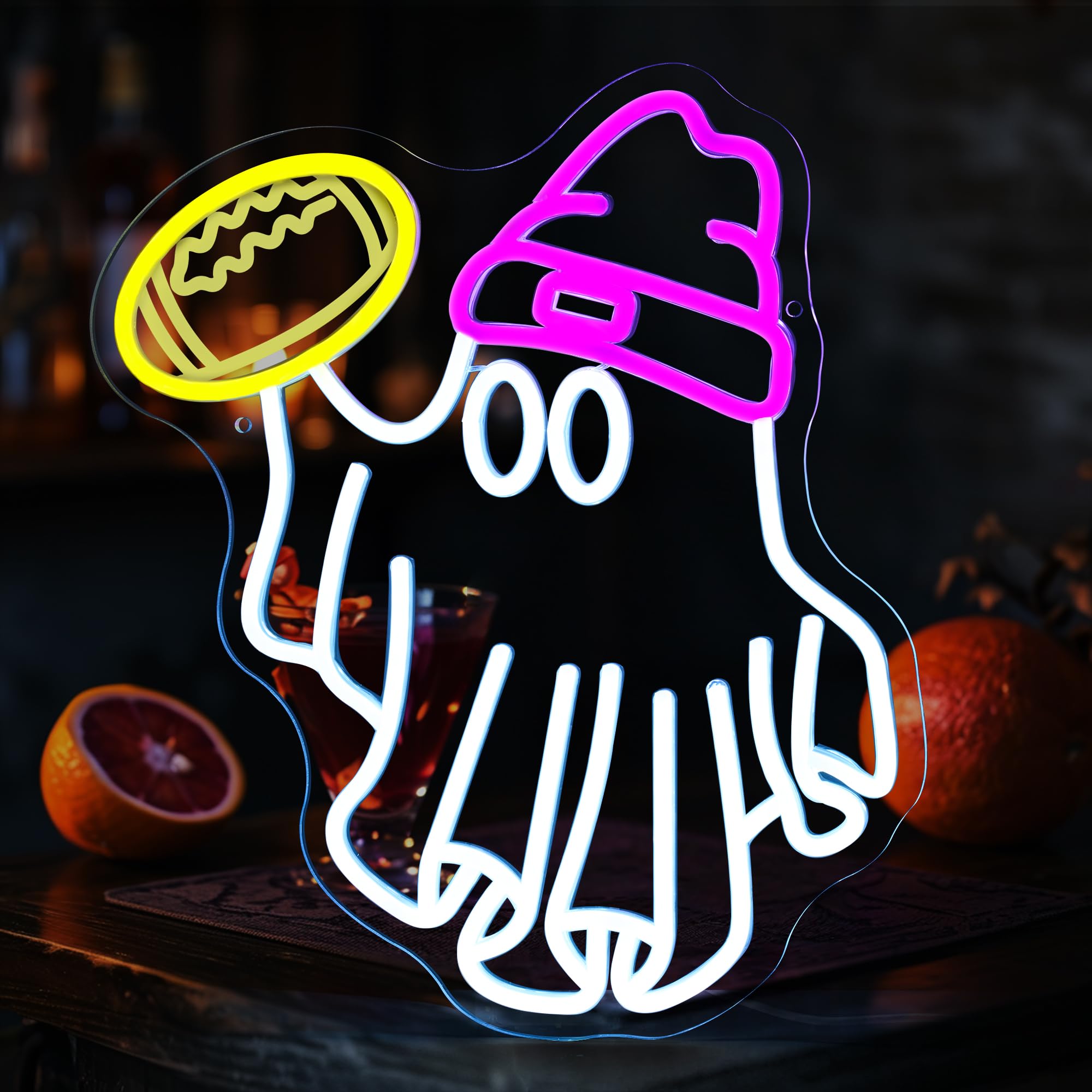 Football Neon Sign For Wall Decor  Football Ghost Shaped Neon Light  Football Led Signs For Man Cave  Teens  Boys  And Girls Bedrooms And Game Rooms. Neon Wall Signs Gift For Football Fans Teens