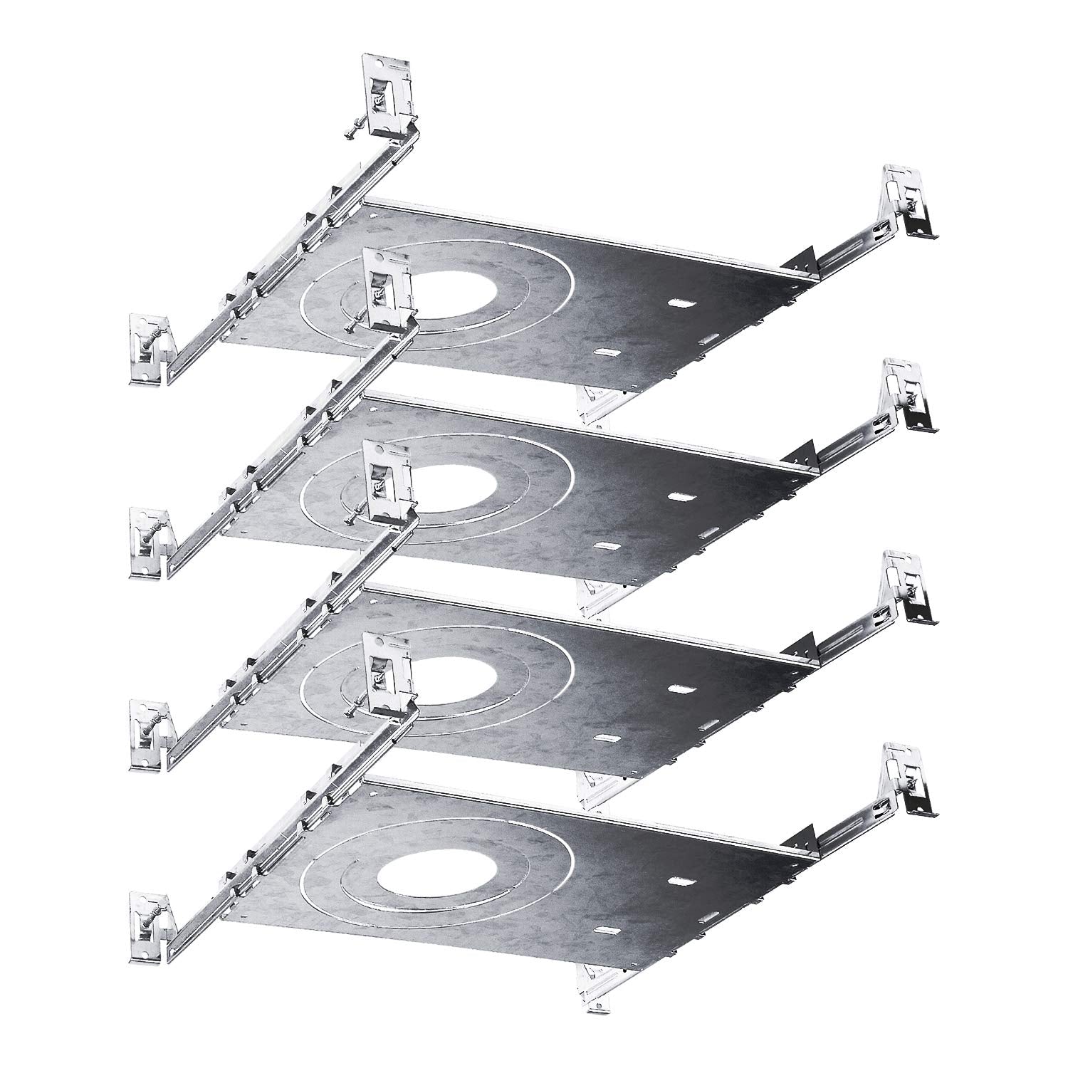 LUXRITE New Construction Mounting Plate for LED Recessed Lighting Kits, ETL Listed, 4 Pack, Model LR41002