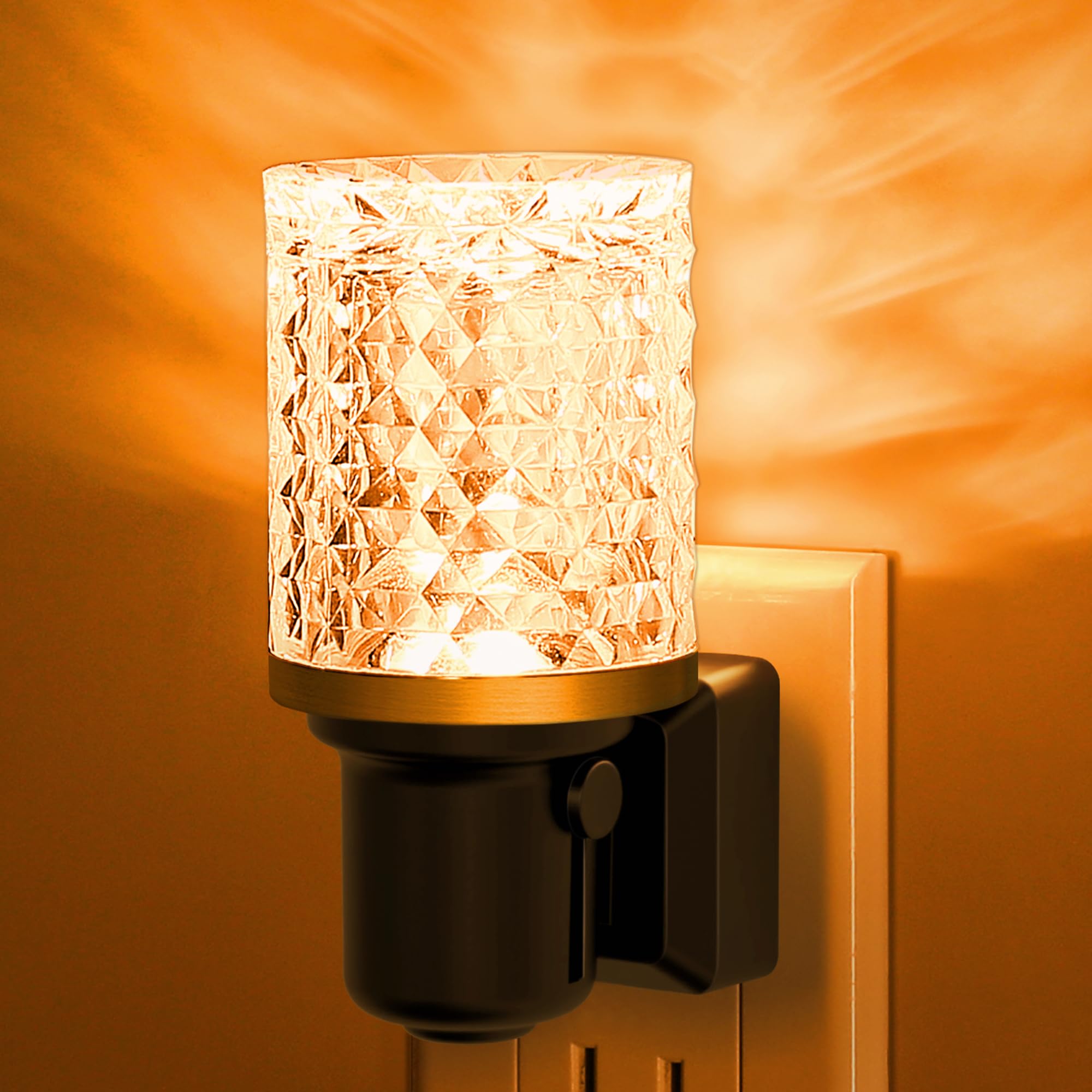 JandCase LED Night Light Amber, Dimmable Night Lights Plug into Wall, Modern Nightlight with Auto On Off Light Sensor, Amber Nig