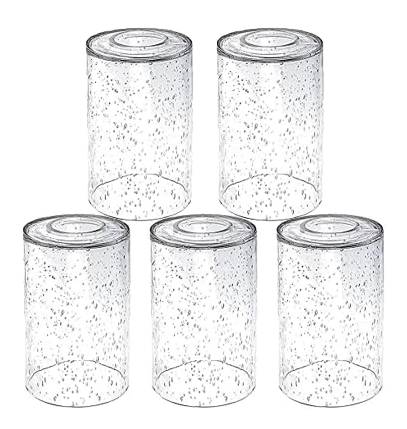 5 Pack Bubble Glass Lamp Shade,Glass Shade Covers Replacements For Light Fixtures,Cylinder Globe Glass Shades Covers For Pendant Lights Chandeliers Wall Sconces Bath Vanity Lights