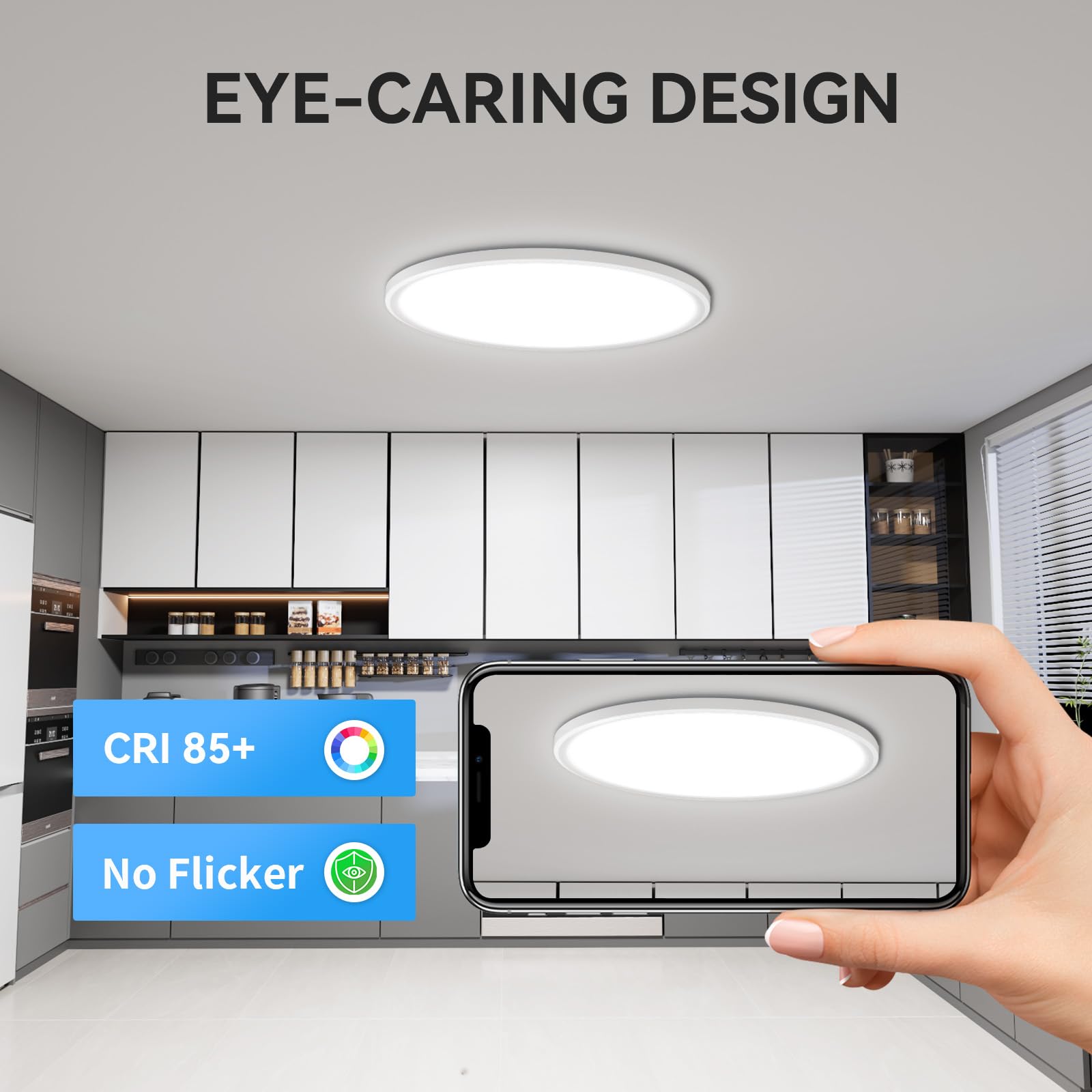 Wkoncldy 4 Pack 4700Lm Super Slim 16 Inch Led Ceiling Light, 5000K For Bedroom, Living Room, Dining Room (White, Four Pack)