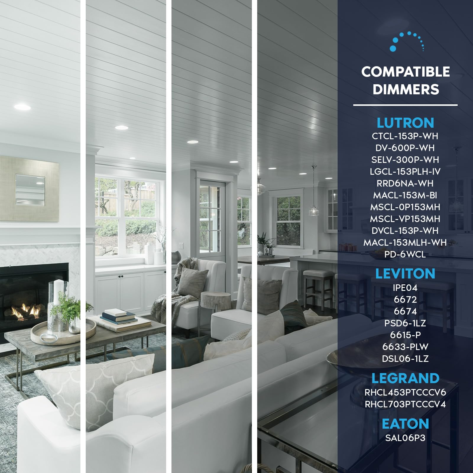 LUXRITE BR20 LED Bulb, 45W Equivalent, 5000K Bright White, Dimmable, 6.5W, E26 Base, 6 Pack