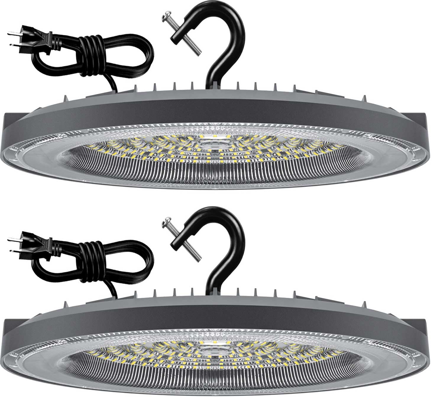 THELUX 2Pack High Bay Led Shop Lights 200W 5000K 28000lm(Equiv.800WMH/HPS), Led High Bay Light with US Plug&5Ft Cable for Commer