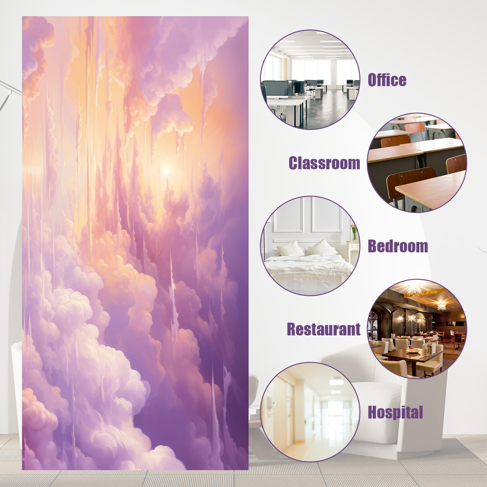 Outus Fluorescent Light Cover Classroom Lighting Filter 2x4 ft Purple Cloud Model TJRW-Outus-T2907