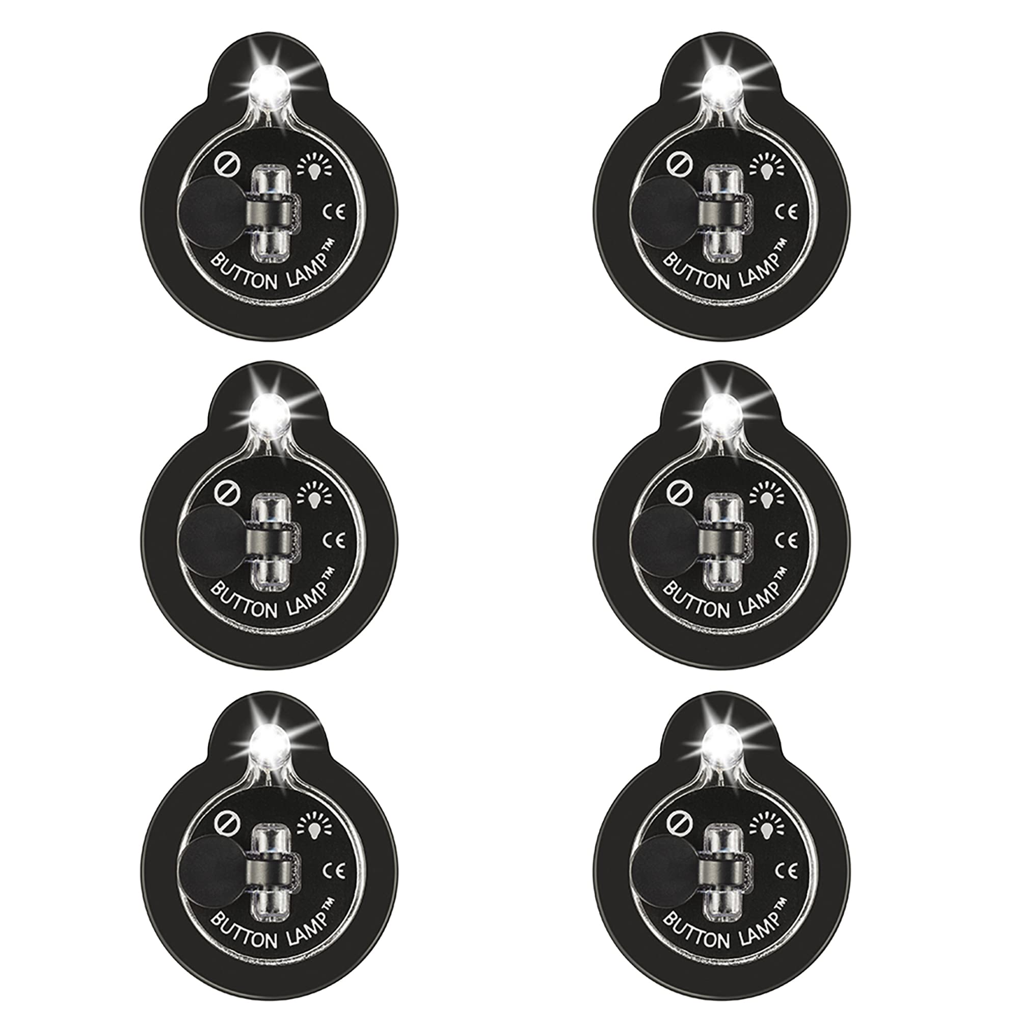 Panther Vision 6-Pack Adhesive Led Utility Lights - Ultra Bright, Lightweight, Black