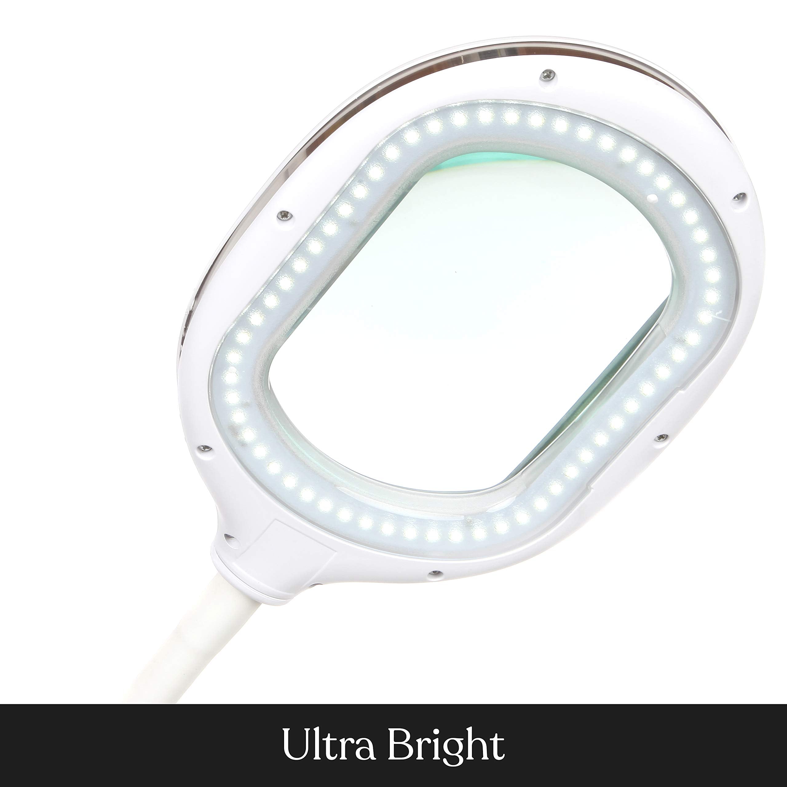 Brightech LightView Pro 3-in-1 LED Magnifying Desk Lamp, White, Glass, Model BT-FL-LGHTVW-3IN1-WHT, Ideal for Hobbies &