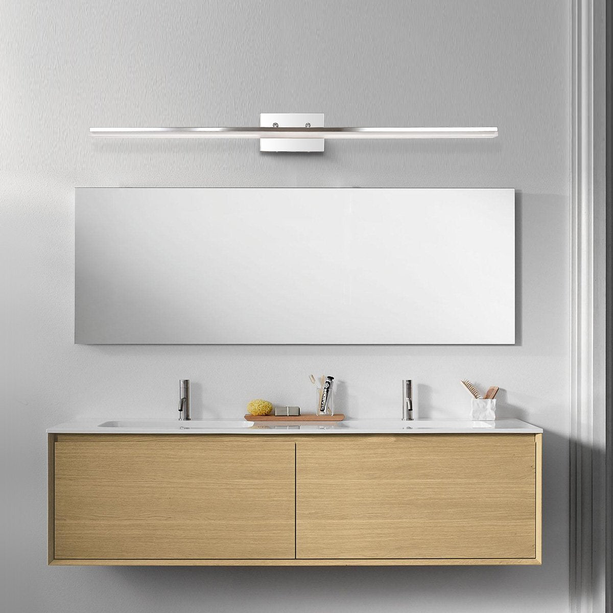 Mirrea 48In Modern Led Vanity Light For Bathroom Lighting Dimmable 46W Chromed (Cold White 5000K)