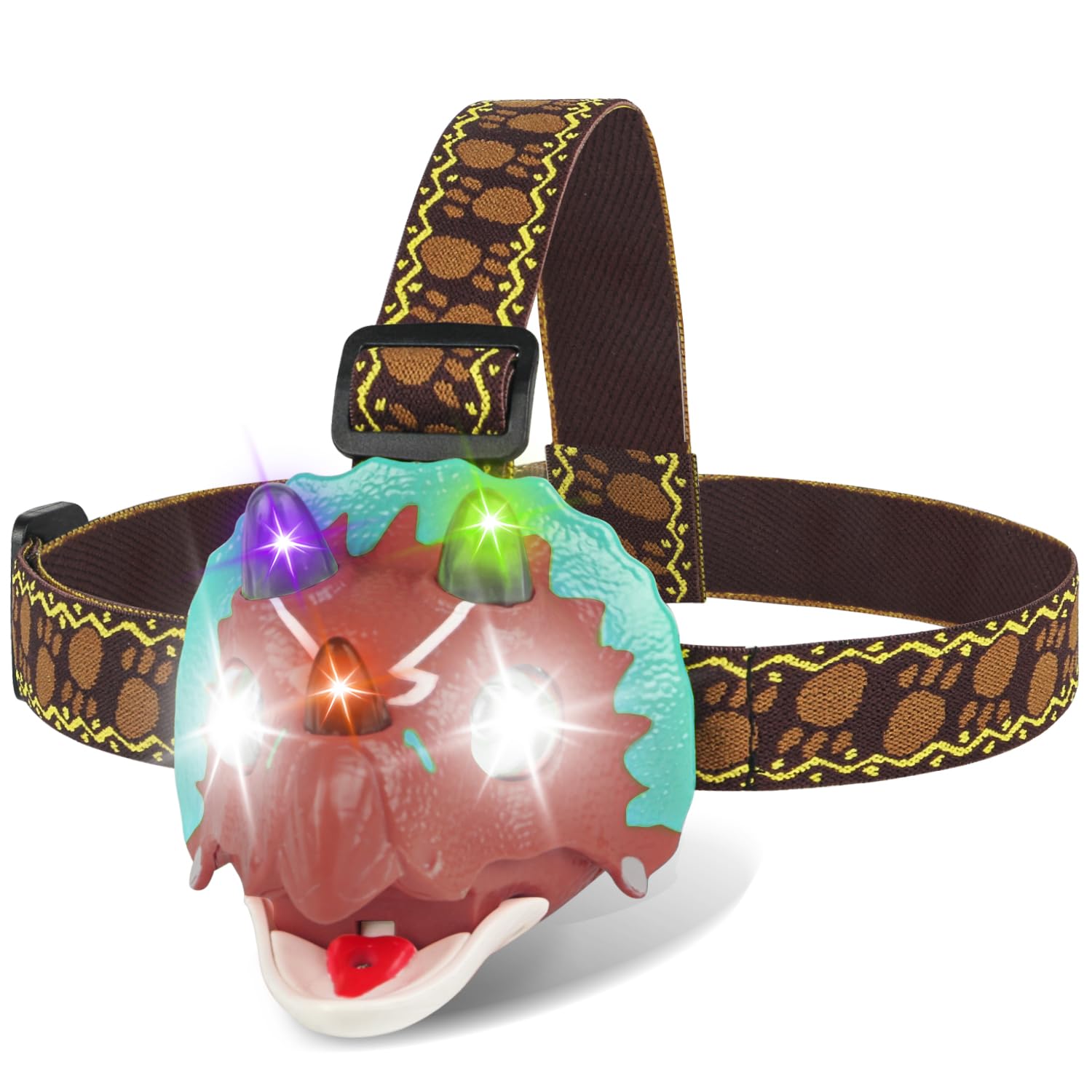Tigtecgame Dinosaur Headlamp - T-Rex Led Flashlight For Kids, Camping & Outdoor Fun