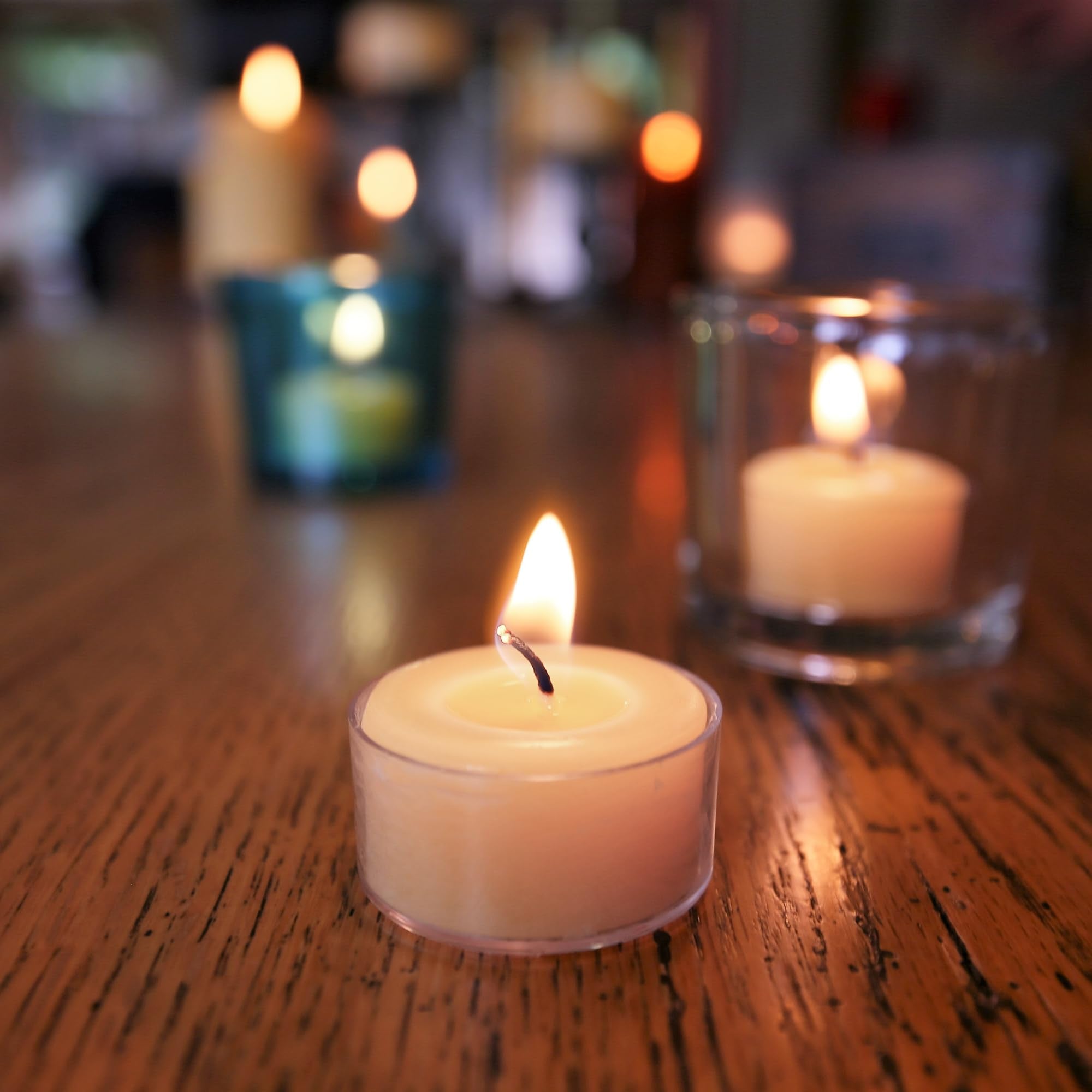 Bluecorn 100% Pure Beeswax Tealight Candles | Natural Beeswax Candles, Ivory White Tea Lights Candles | Long Burn (4-5 Hours) | Soy, Paraffin, & Fragrance Free, Bulk 48-Pack | Handmade In Colorado