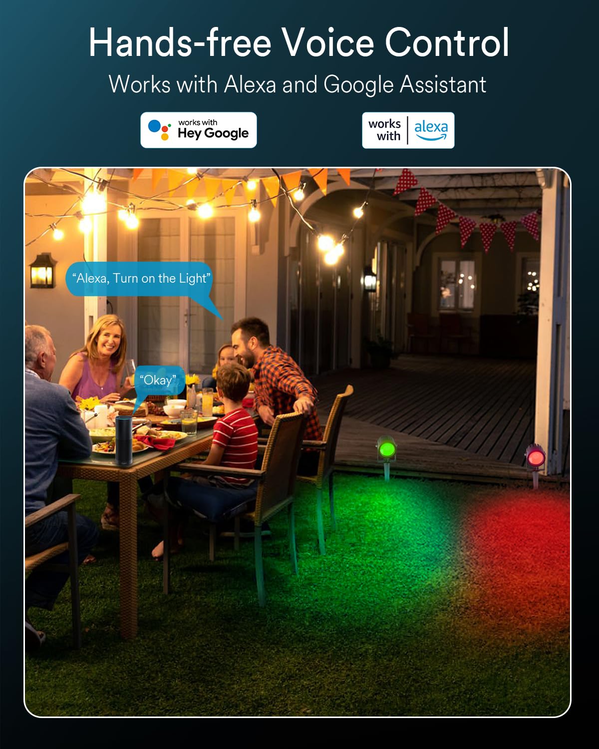 Ligency Smart Outdoor Spot Lights, Waterproof Wired Low Voltage Landscape Lighting, Rgbw Led Accent Spotlights Outside Uplighting For Garden Yard House