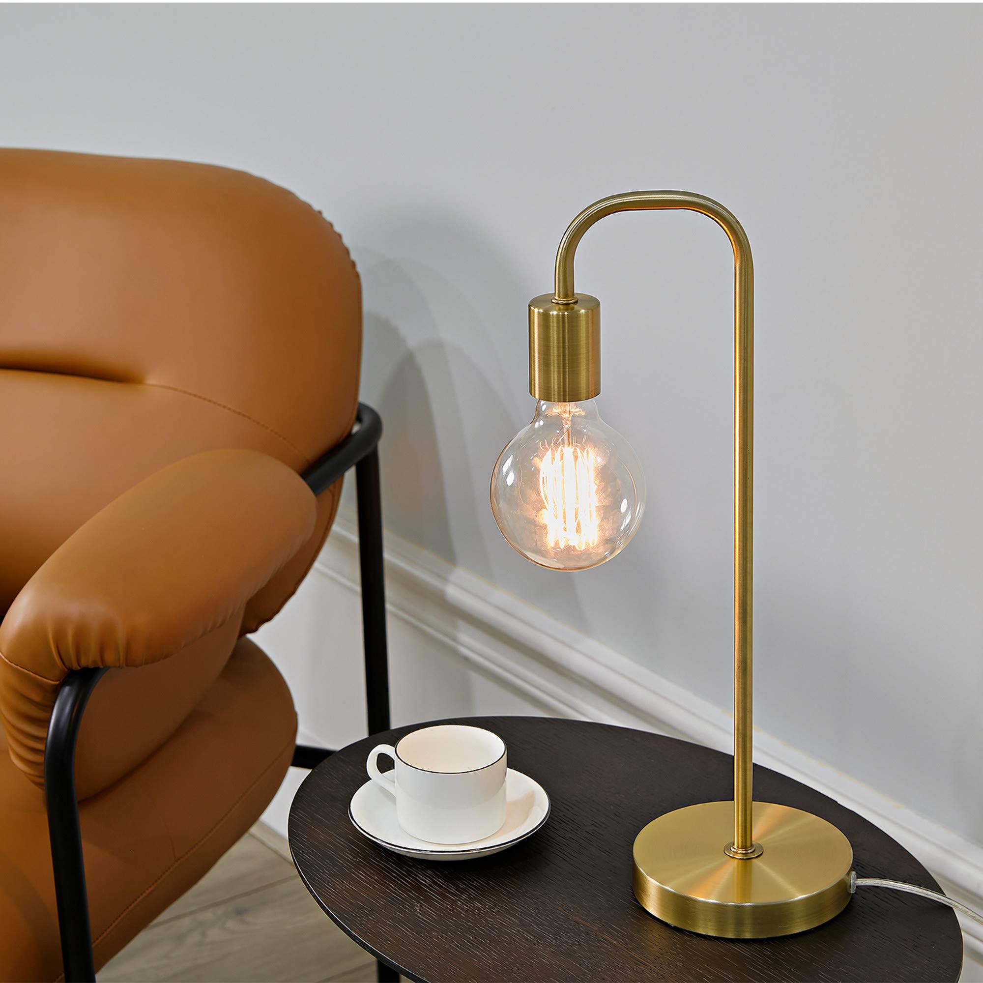Globe Electric 67433 Table Lamp, 18in Matte Brass Metal, Home Décor, E26 Base