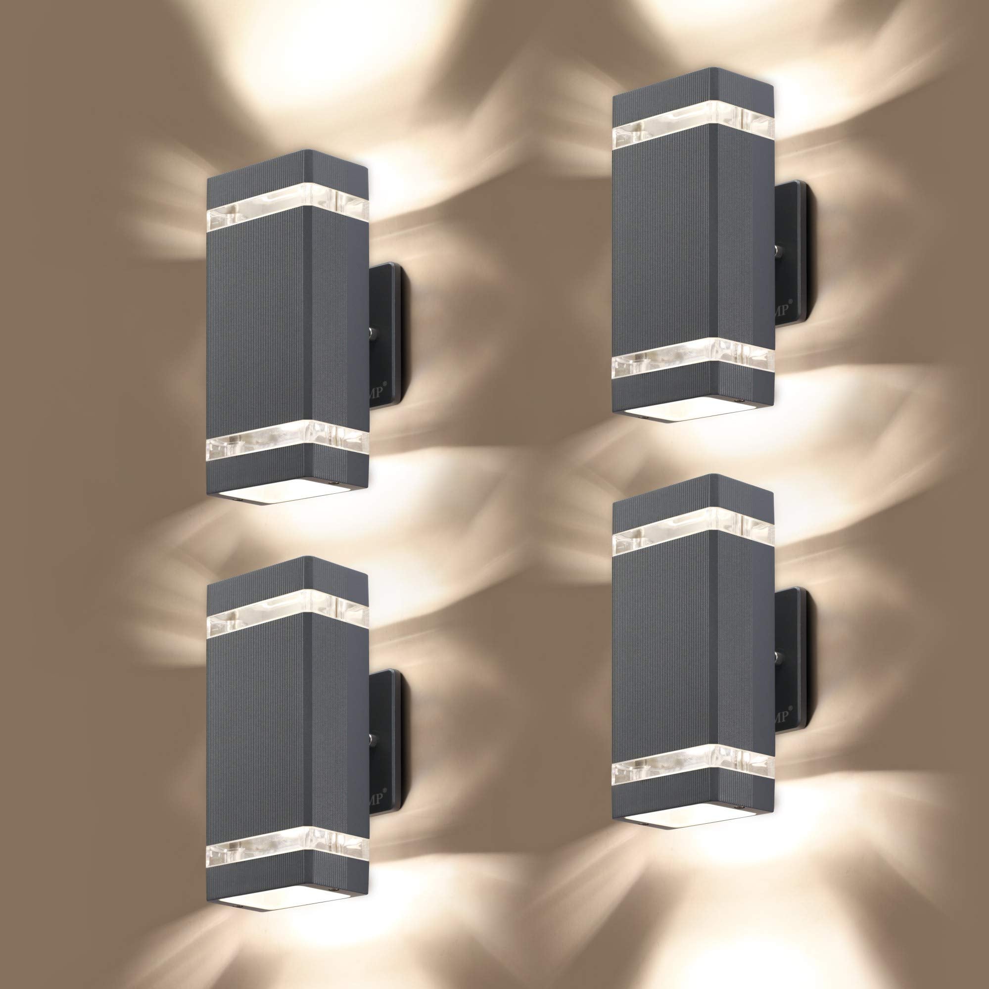 LMP 4 Pack LED Square Up and Down Lights Outdoor Wall Light