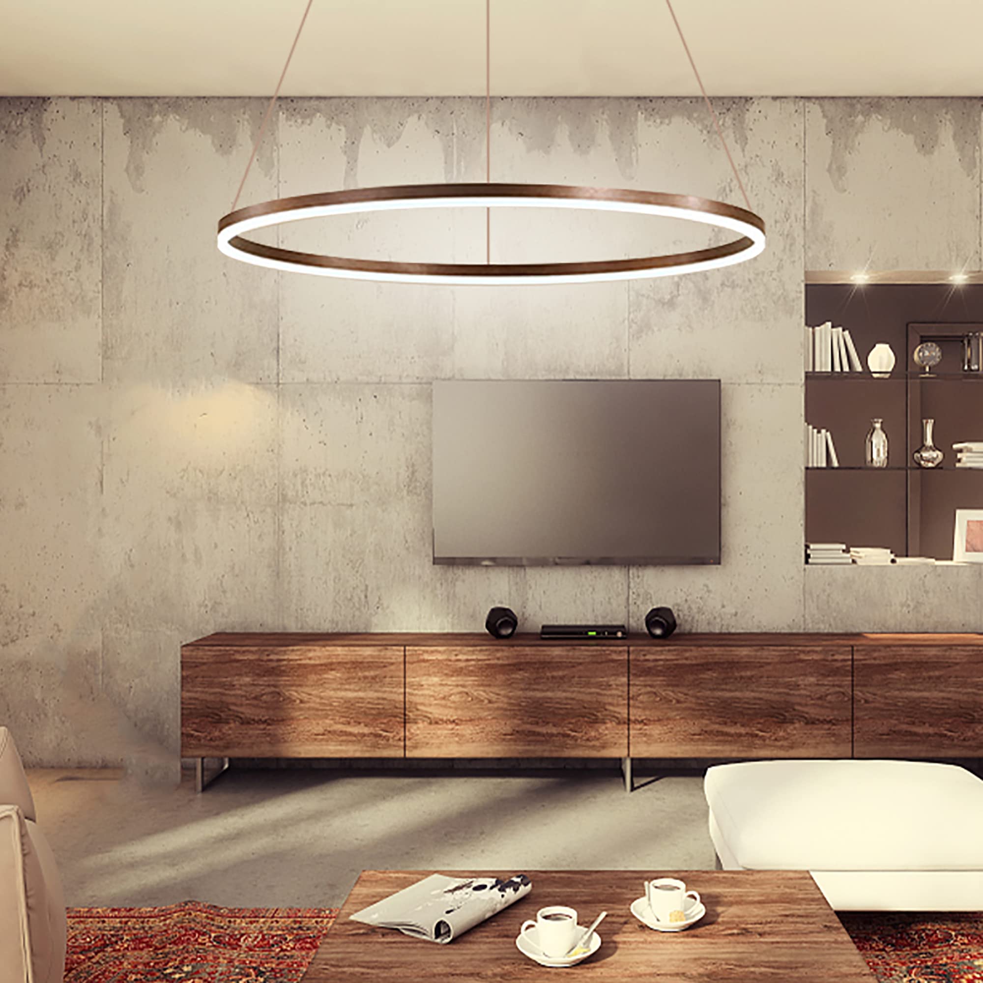 Lightinthebox 23.6&quot; Dimmable Led Ring Chandelier - Modern Minimalist Pendant Light For Living Room