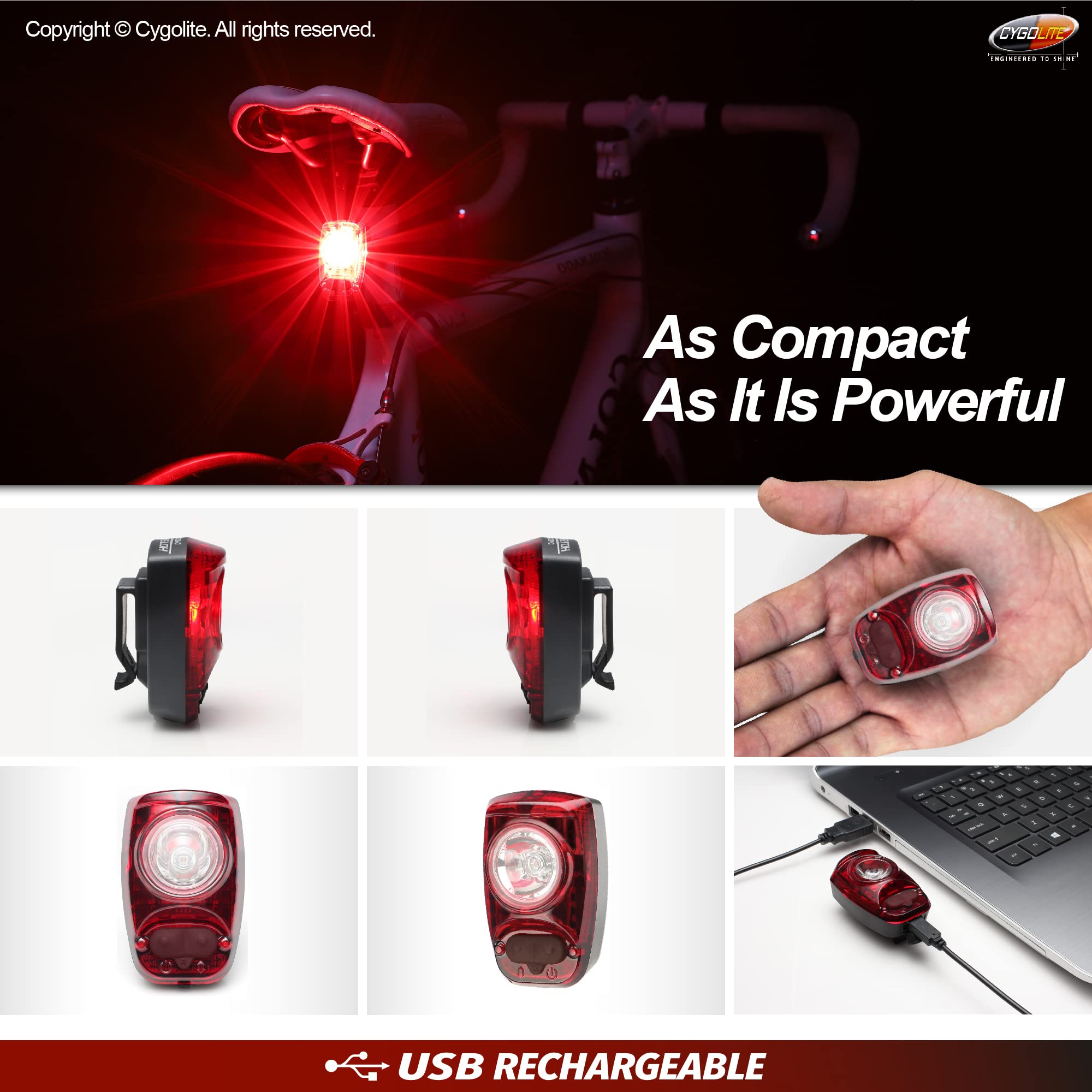 Cygolite Hotshot- High Power 2 Watt Bike Taillight- 6 Night & Daytime Modes- User Tuneable Flash Speed- Compact Design- Ip64 Wat