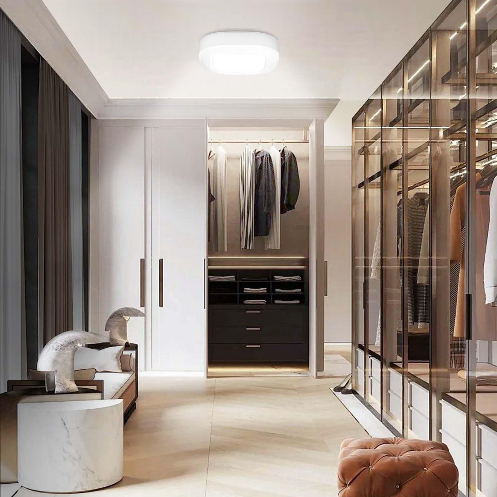 Whitepoplar Closet Light, Battery Operated Ceiling Motion Sensor Led Light, 300Lm Indoor Wireless, For Hallway, Garage, Stairway