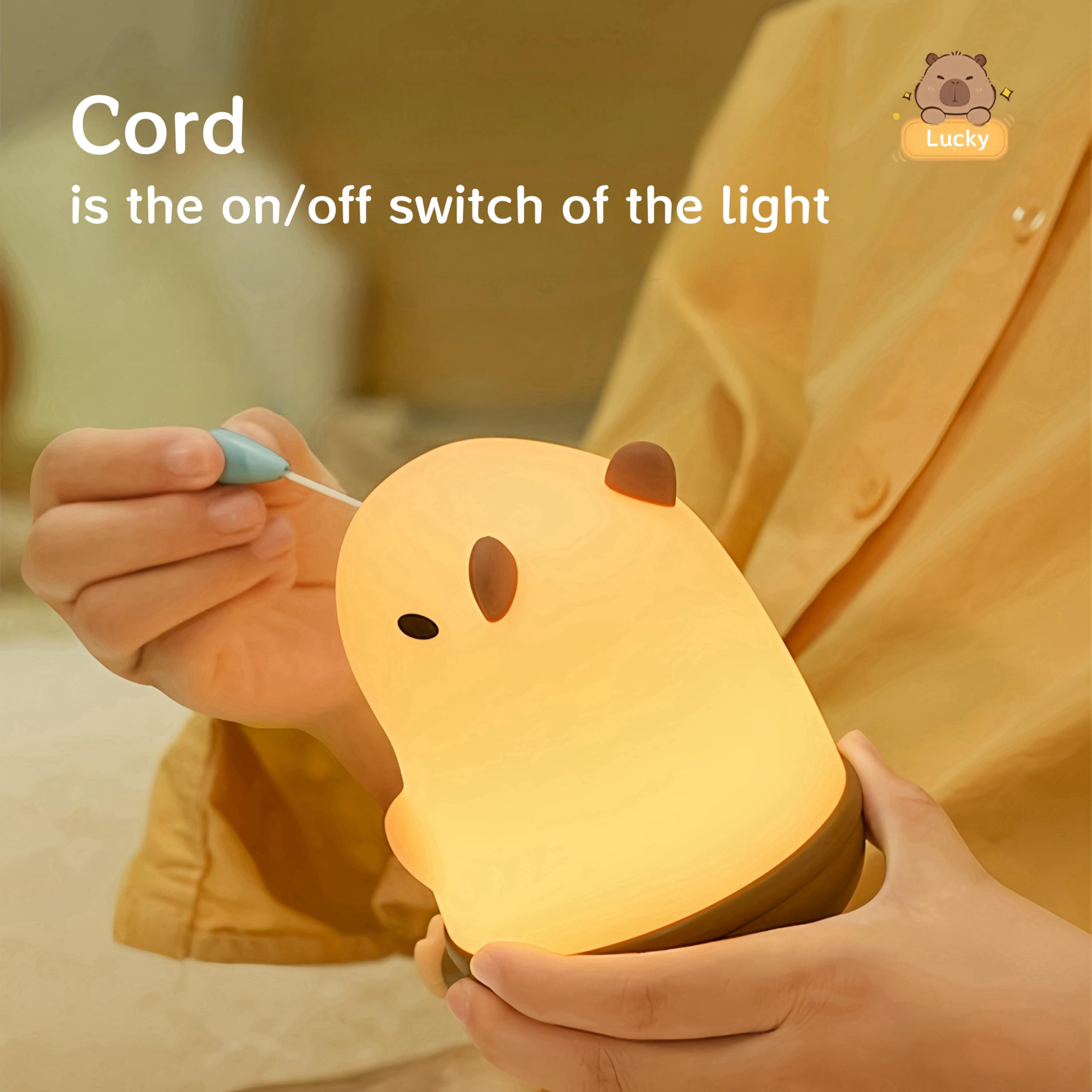 Angtuo Capybara Night Light, Dimmable Capybara Lamp, Capybara Light, Cute Room Decor
