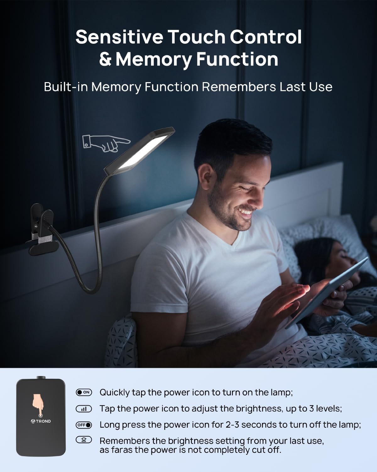 Trond Led Desk Lamp With Clamp, 1000Lm Super Bright 3-Level Dimmable Desk Light 6000K Daylight, Extra-Long Flexible Gooseneck Clip On Light, Eye-Care Clamp Lamp For Painting, Workbench,Reading, Sewing