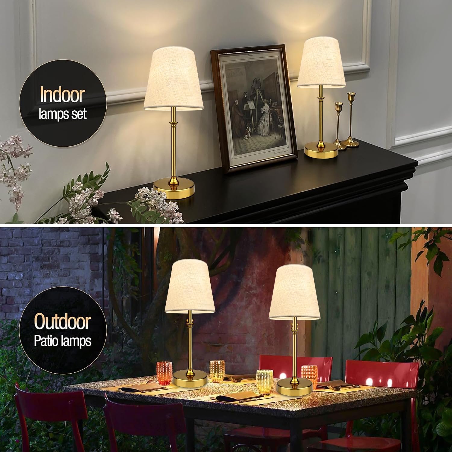 Blueye Rechargeable Table Lamps,Remote Control,5200Mah,2700K-6000K,No Flicker,Replaceable Bulb,450Lumens,40W Equivalent,Detachab