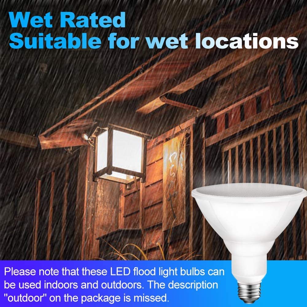 Energetic Led Flood Par38 Light Bulb, 5000K Daylight, 90W Equivalent, Efficient 11W, Wet Rated, 900 Lumens, Medium Base, Non-Dimmable, Ul, 2 Pack