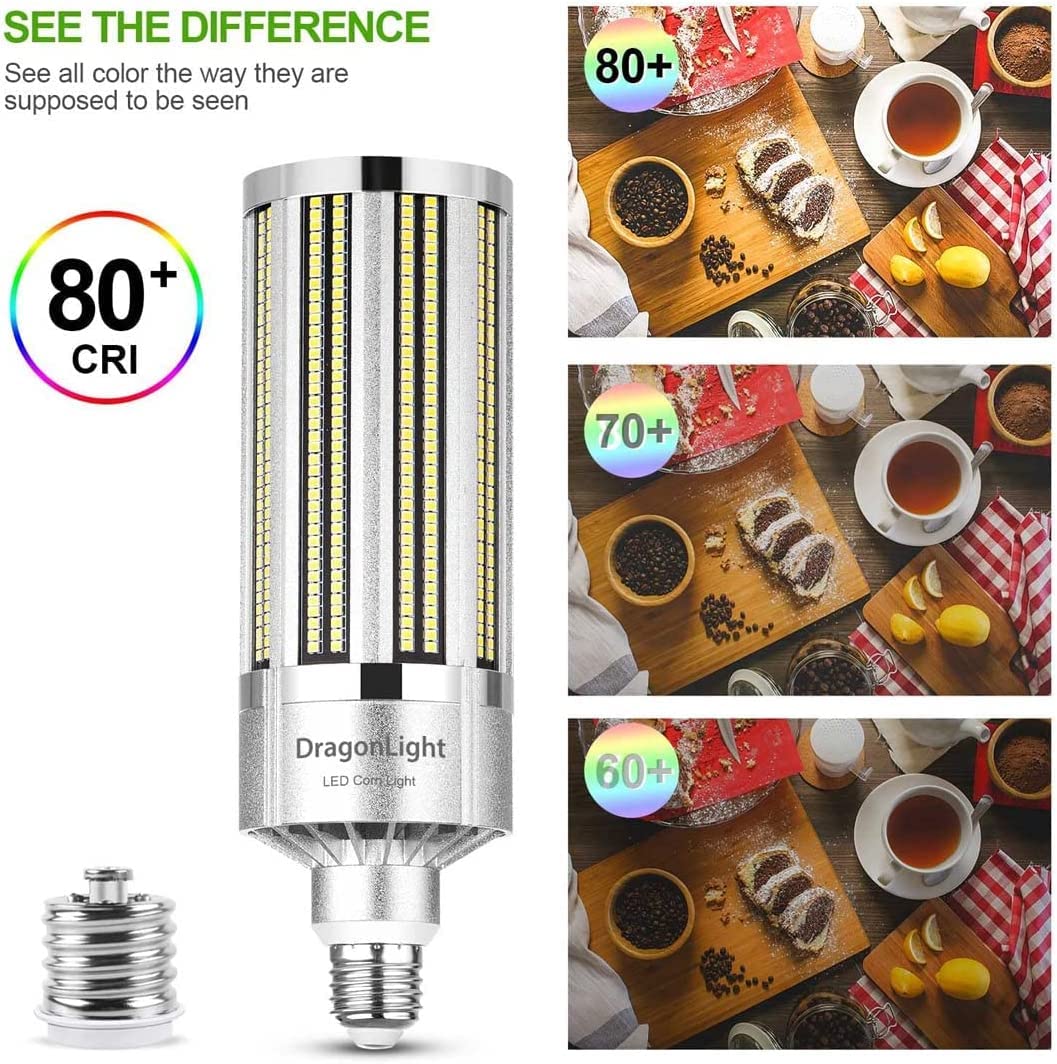 Dragonlight 120W Commercial Grade Corn Led Light Bulb Fanless(400 Watt Metal Halide/Hid/Hps Replacement) E26/E39 Large Mogul Bas