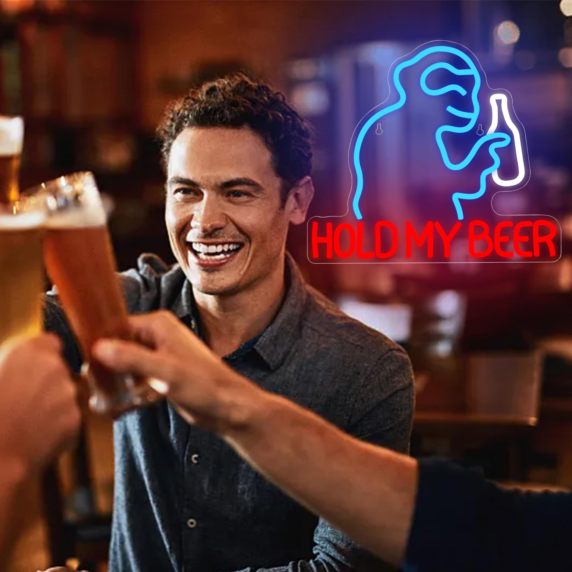 Hold My malt-inspired Neon Sign For Wall Decor malt-inspired Neon Sign Bar Led Light For Home Bar Man Cave Garage Pub Party Game Room Hotel Bedroom Birthday Gifts Usb Powered(Zkxd212)