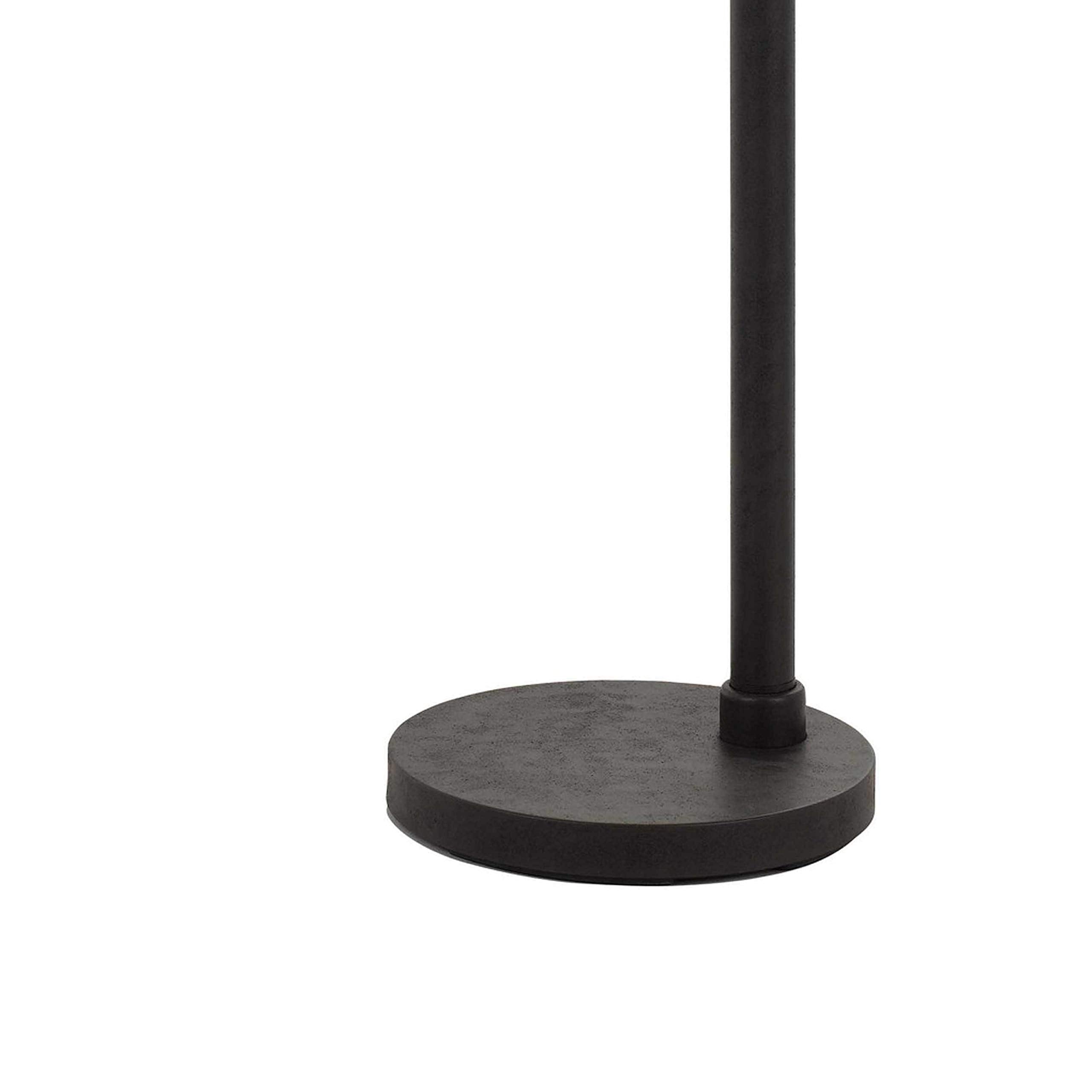 Benzara Tubular Metal Floor Lamp with Wooden Accents, Black, Model BM224843