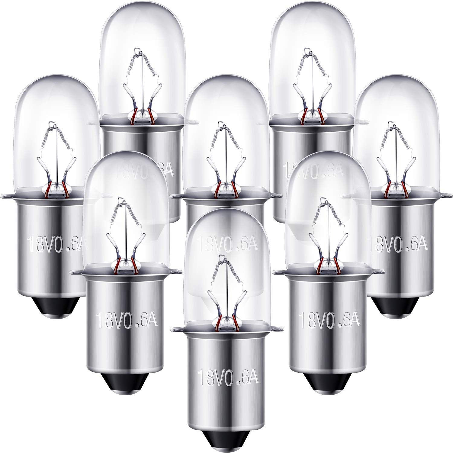 Mudder Flashlight Replacement Bulbs 8 Count Compatible with Ridgid 18V Models P700 P703 P704