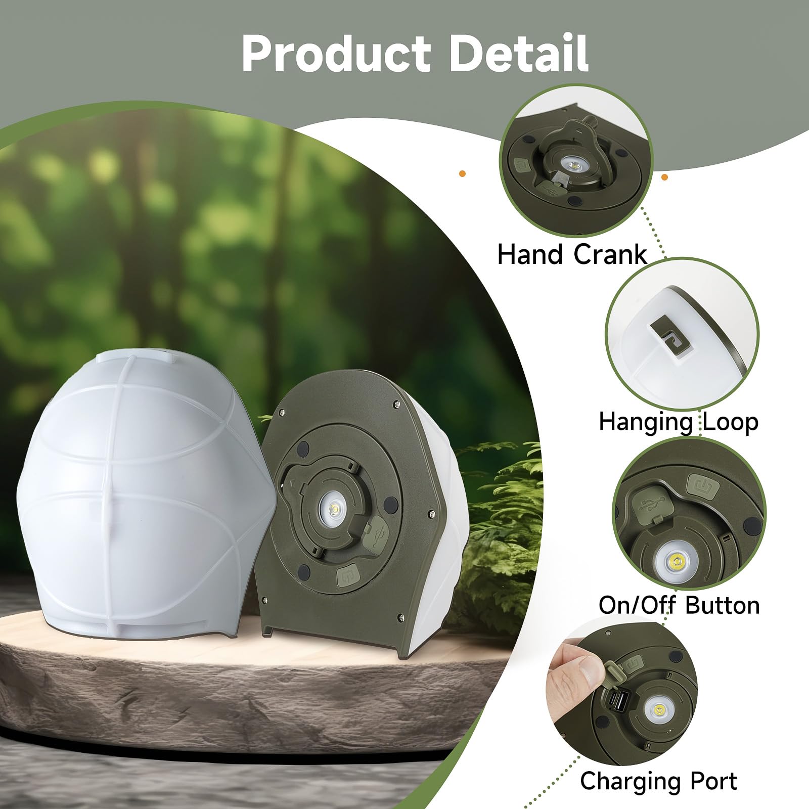 Camping String Light, 49.2FT Rechargeable Waterproof LED Camping Outdoor Light, Portable Emergency Outdoor Tent Lights with 4000
