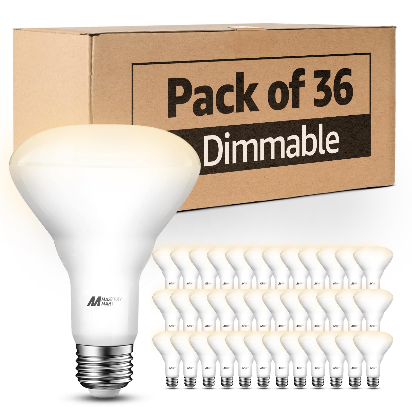 36 Pack BR30 LED Bulbs, 65W Equivalent, 2700K Soft White, 700 Lumens, Flicker-Free, Dimmable Recessed Can Flood Lights for Home 