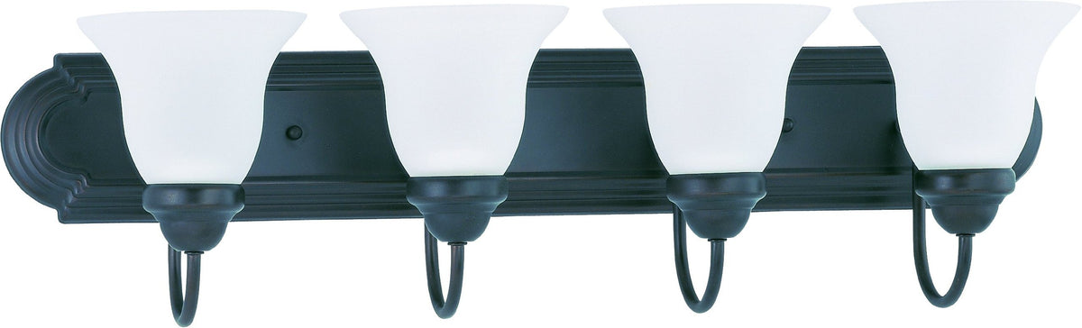 Nuvo 60/3163 Four Wall-Vanity Light Fixture, 4, Mahogany Bronze/Frosted Glass
