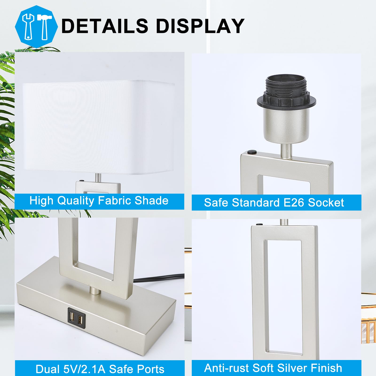 Brightwe Table Lamp Set Of 2 Lamps For Bedroom, Touch Control Table Lamps With 2 Usb Ports, 3-Way Dimmable Bedside Nightstand La