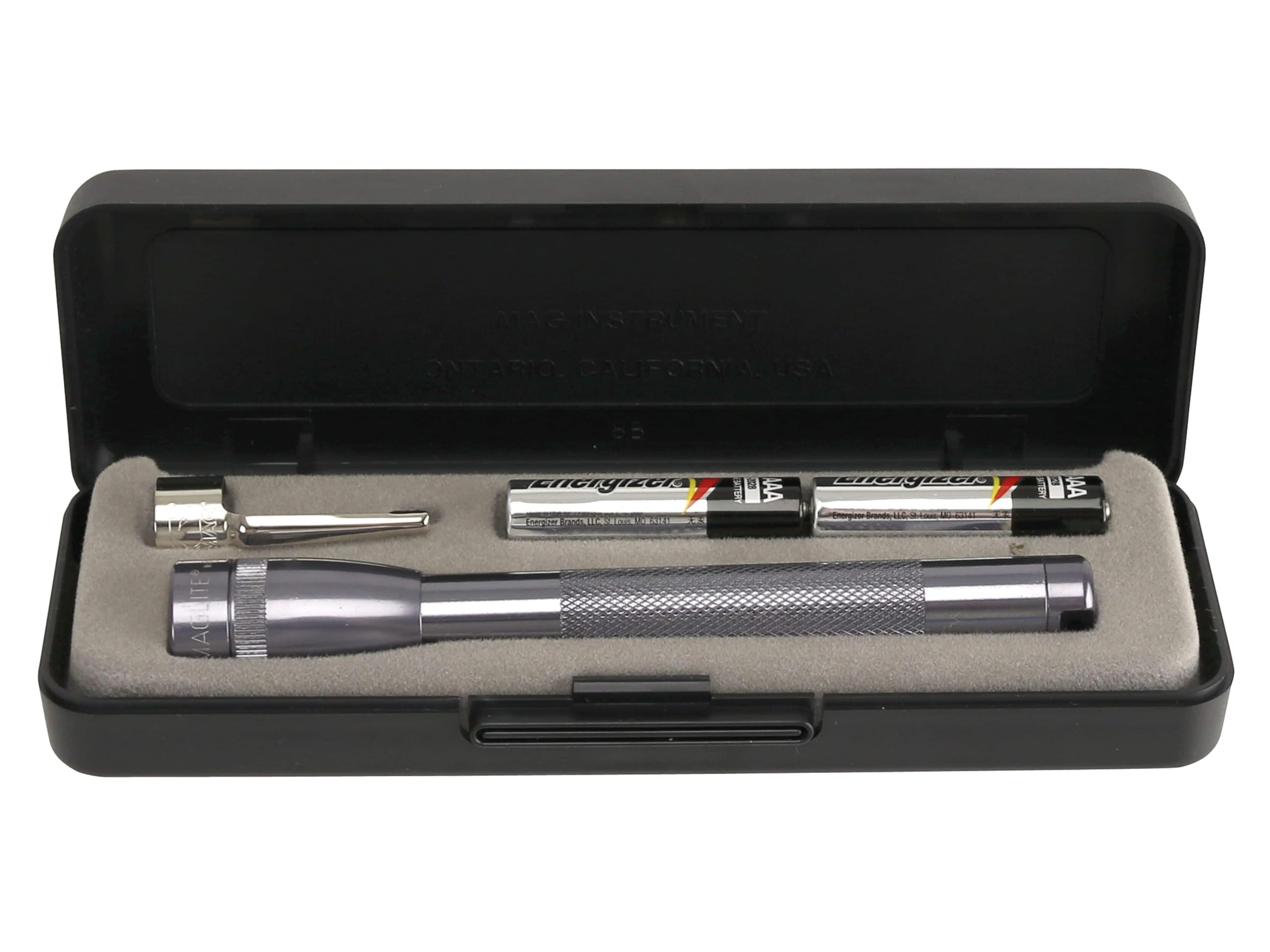 Maglite Mini Incandescent 2-Cell Aaa Flashlight In Presentation Box, Gray